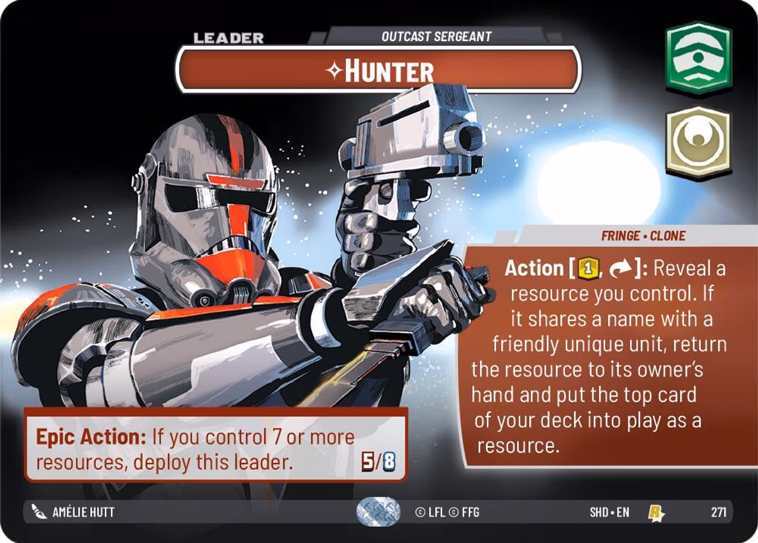 Hunter - Outcast Sergeant SHD-271 Showcase Star Wars Unlimited card