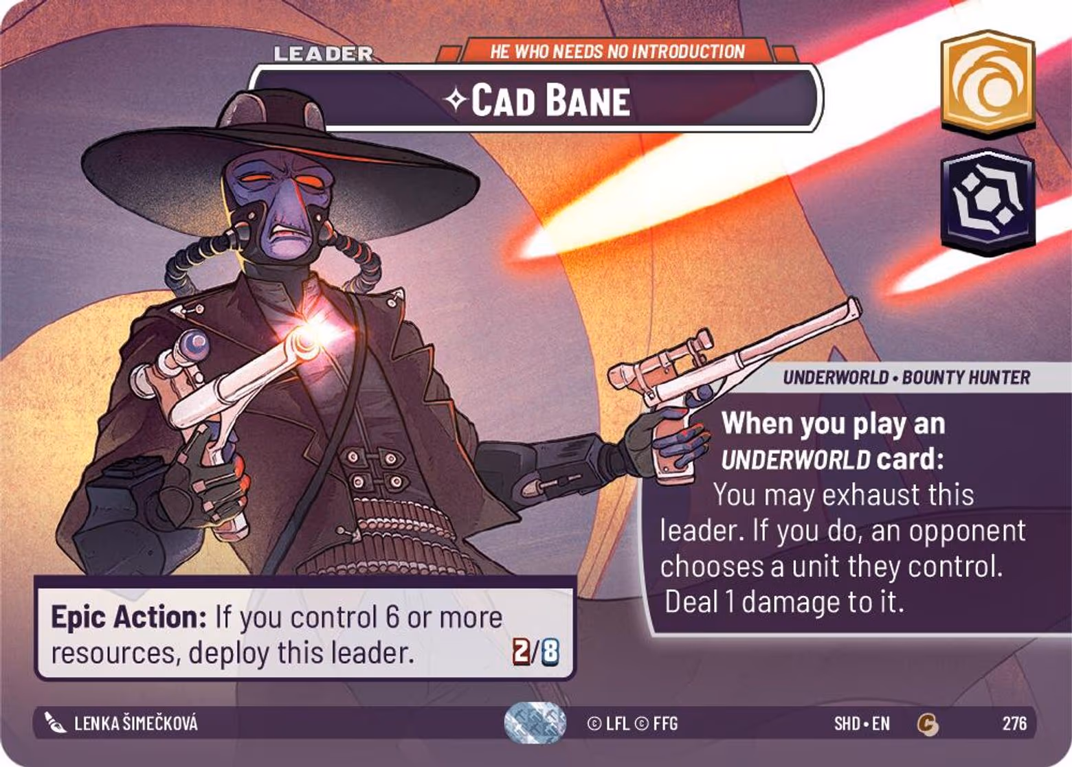 Cad Bane - He Who Needs No Introduction SHD-276 Showcase Star Wars Unlimited card