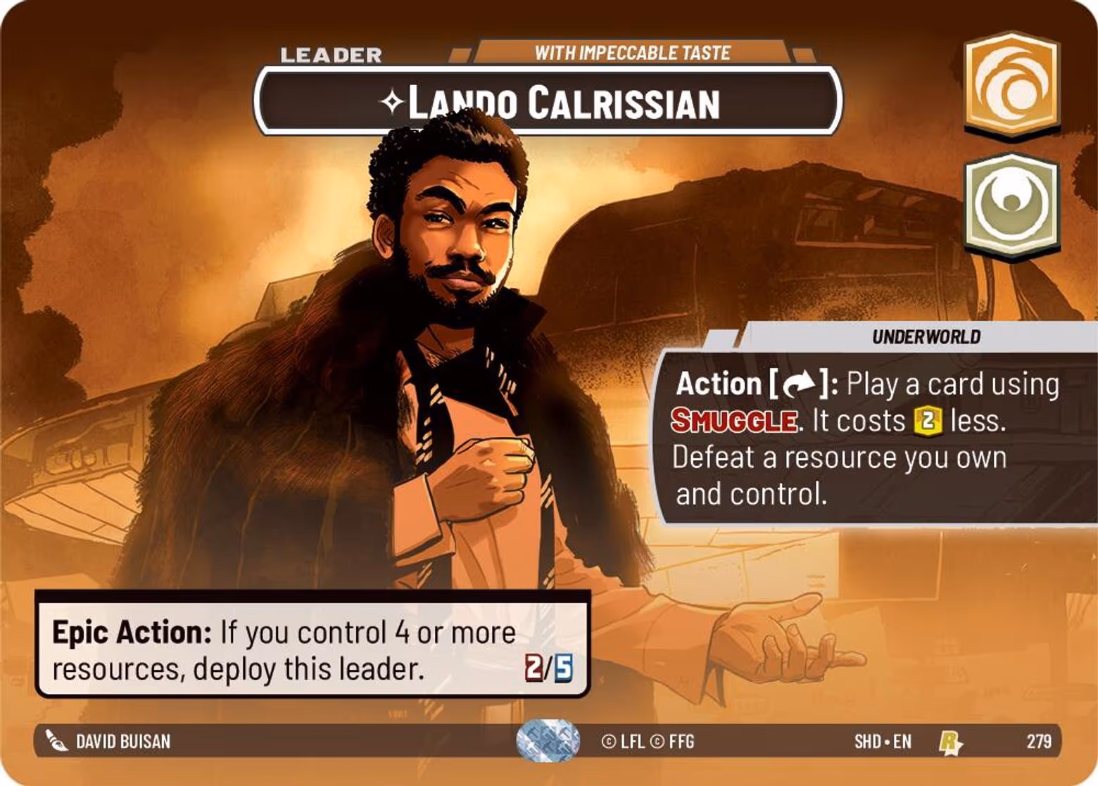 Lando Calrissian - With Impeccable Taste SHD-279 Showcase Star Wars Unlimited card
