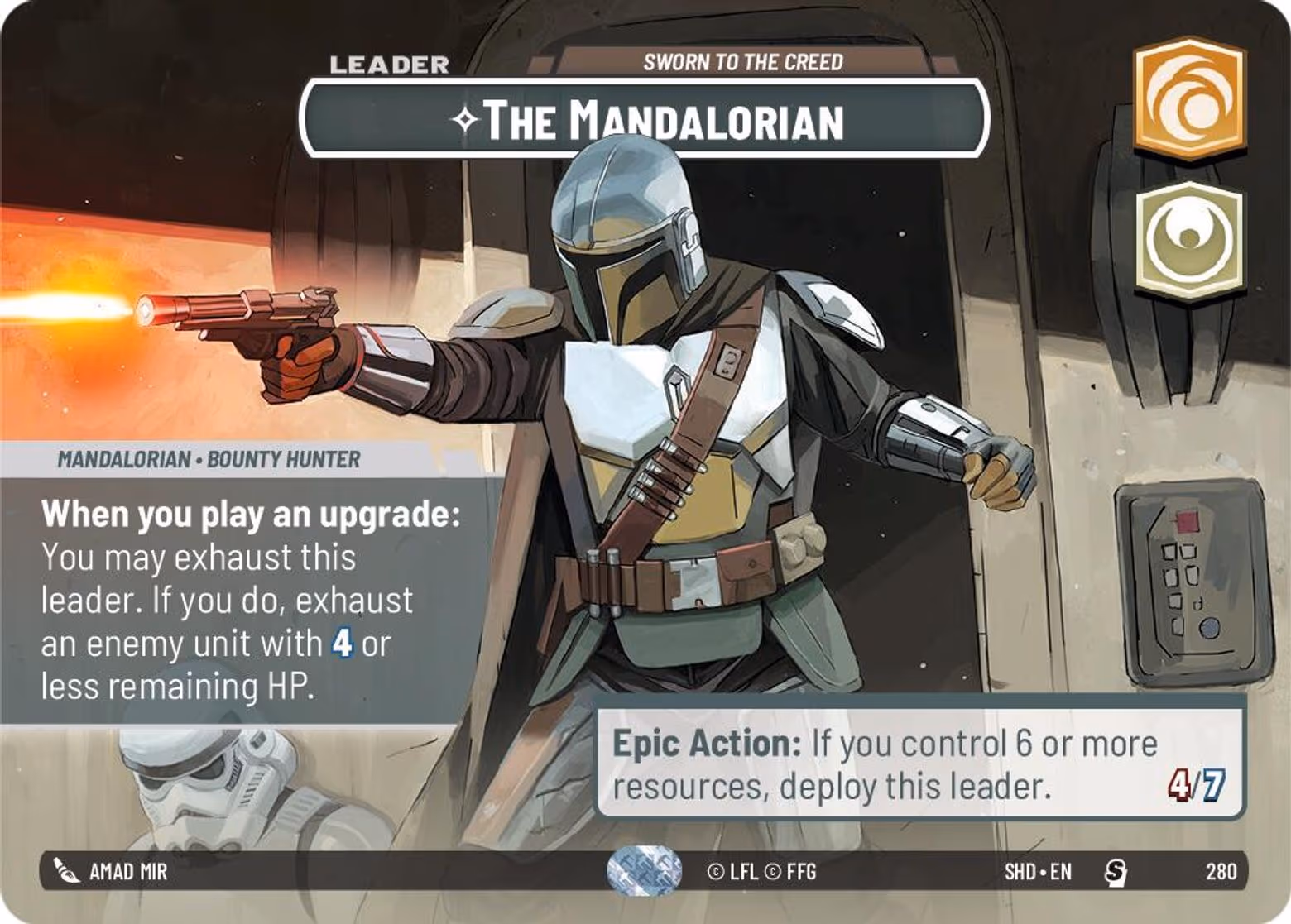 The Mandalorian - Sworn to the Creed SHD-280 Showcase Star Wars Unlimited card