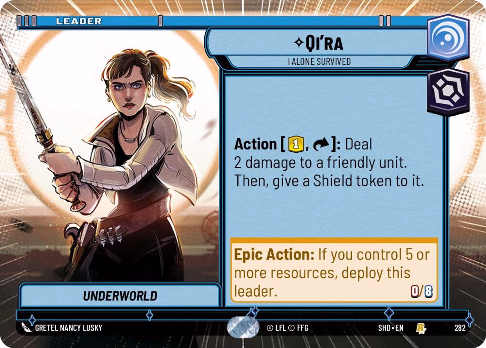 Qi'ra - I Alone Survived SHD-282 Hyperspace Star Wars Unlimited card