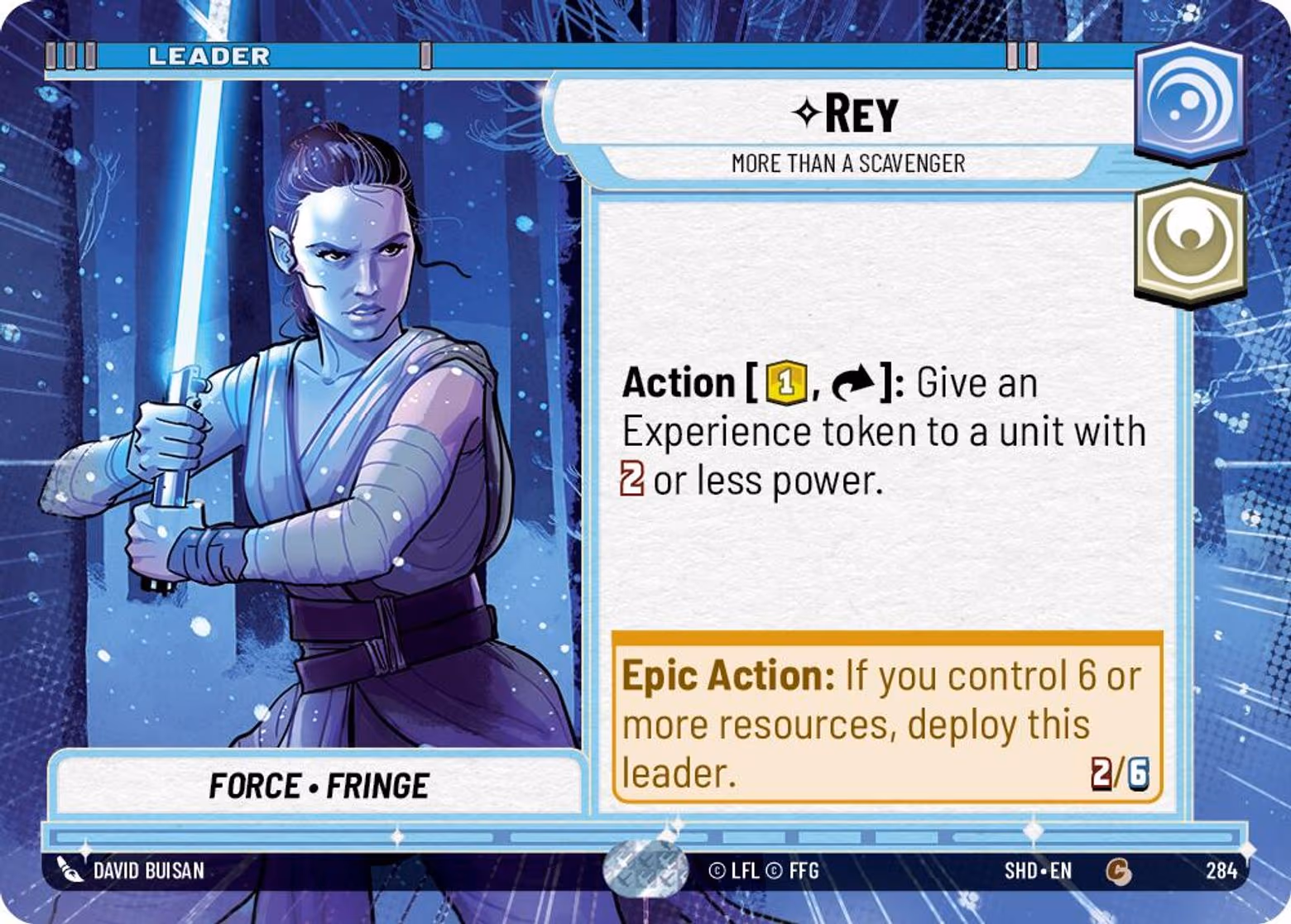 Rey - More Than a Scavenger SHD-284 Hyperspace Star Wars Unlimited card