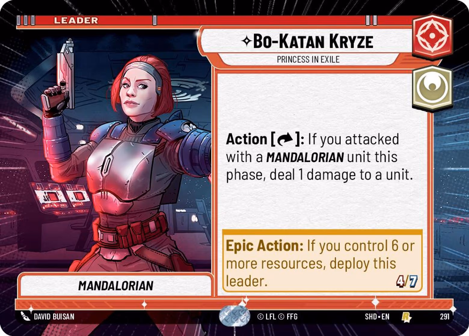 Bo-Katan Kryze - Princess in Exile SHD-291 Hyperspace Star Wars Unlimited card