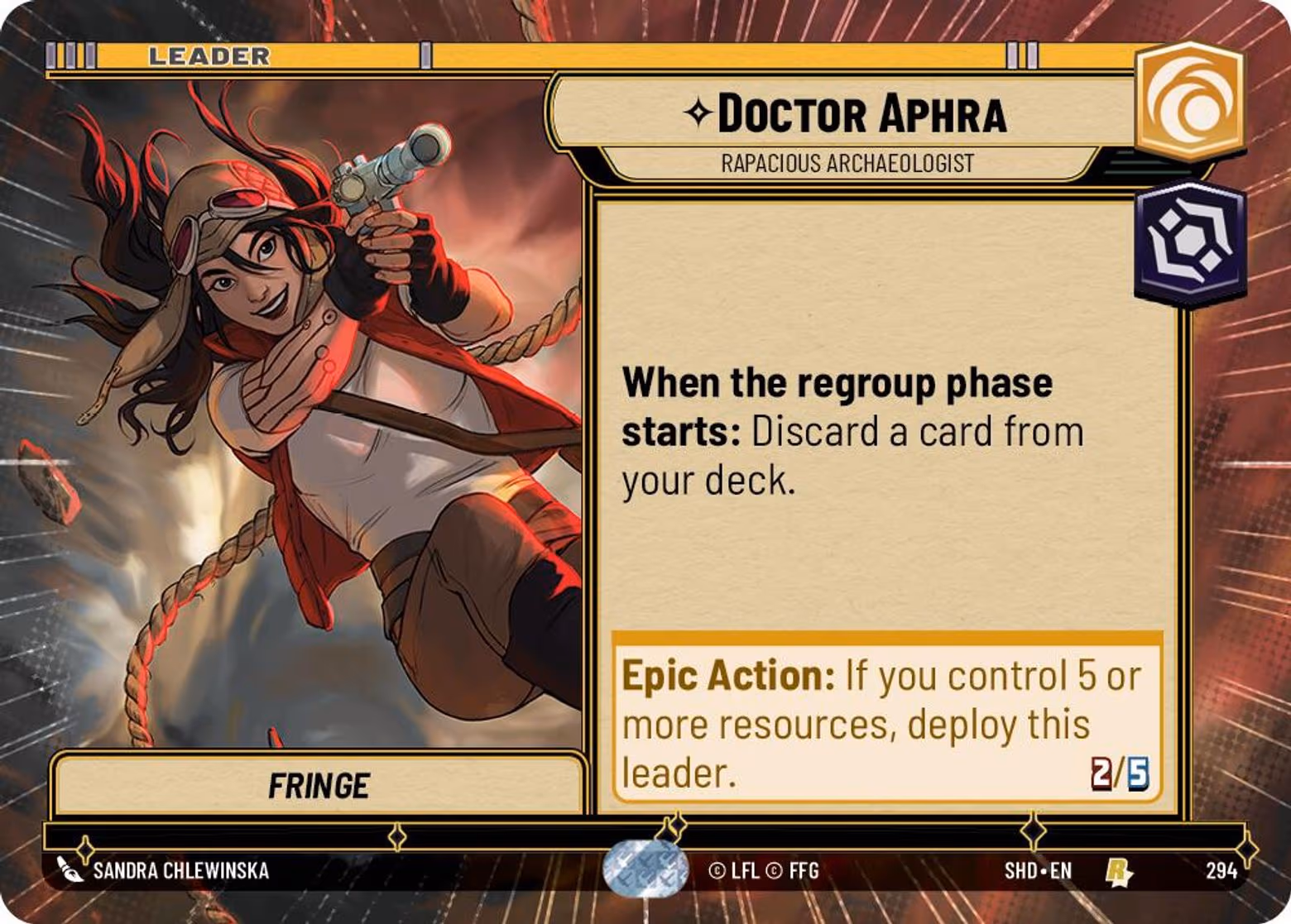 Doctor Aphra - Rapacious Archaeologist SHD-294 Hyperspace Star Wars Unlimited card