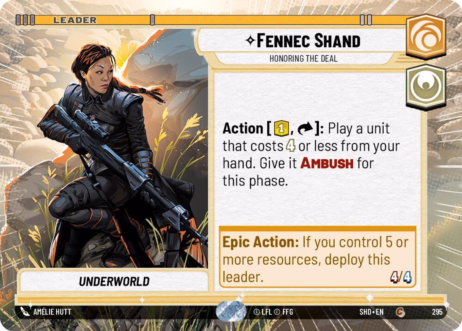 Fennec Shand - Honoring the Deal SHD-295 Hyperspace Star Wars Unlimited card
