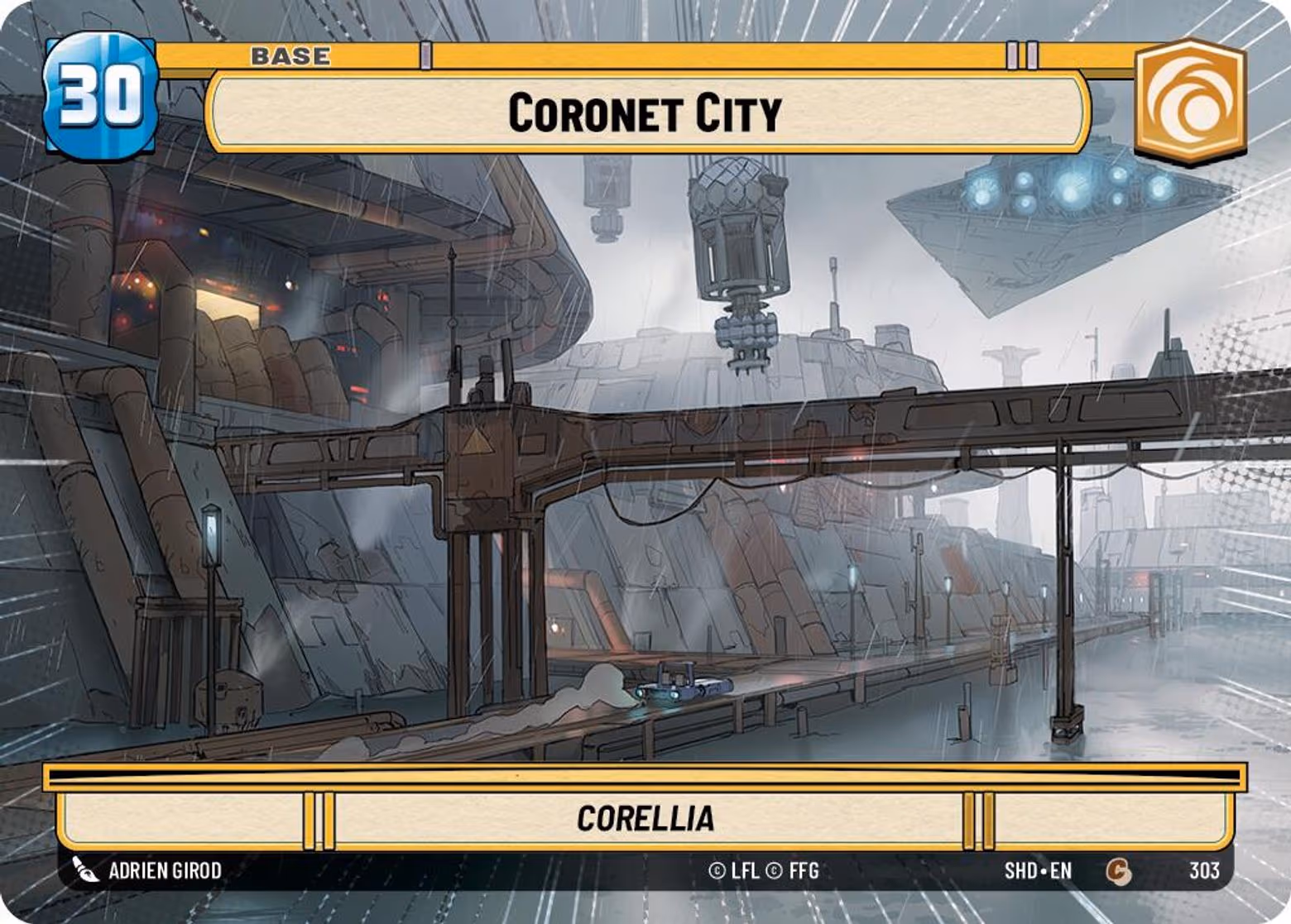 Coronet City - Corellia SHD-303 Hyperspace Star Wars Unlimited card