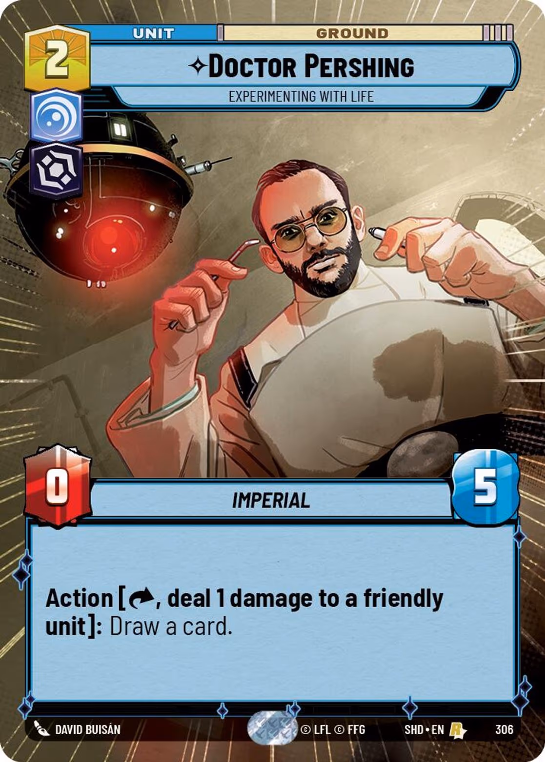 Doctor Pershing - Experimenting With Life SHD-306 Hyperspace Star Wars Unlimited card