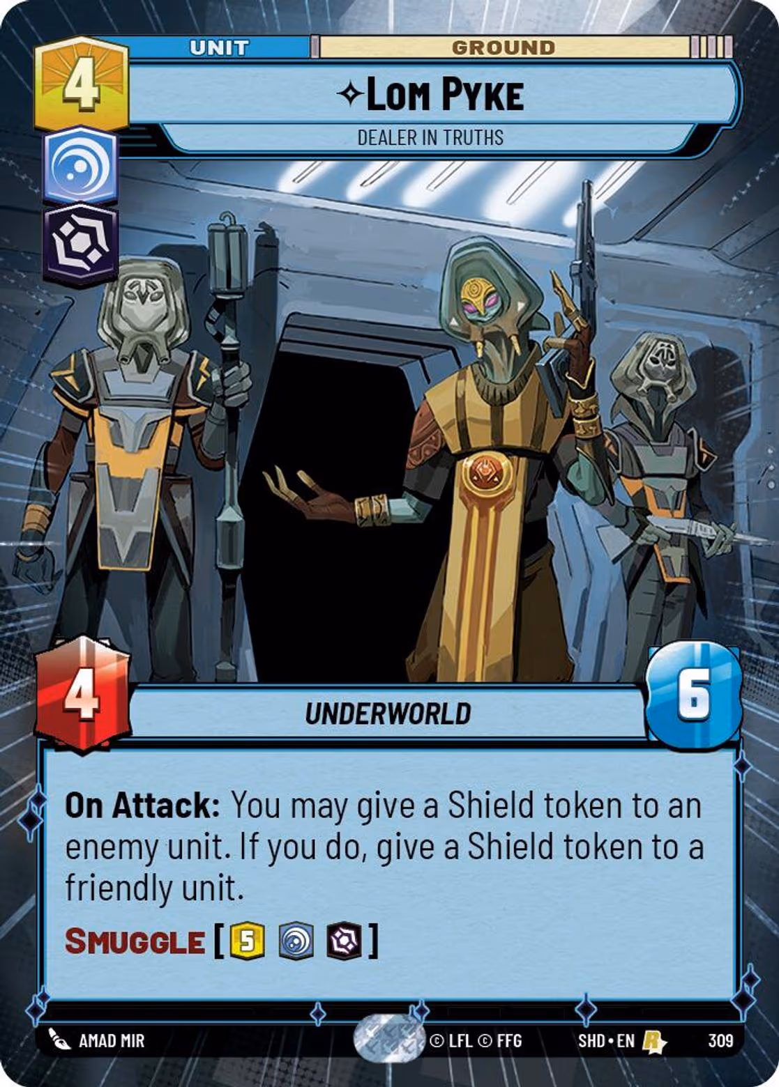 Lom Pyke - Dealer in Truths SHD-309 Hyperspace Star Wars Unlimited card