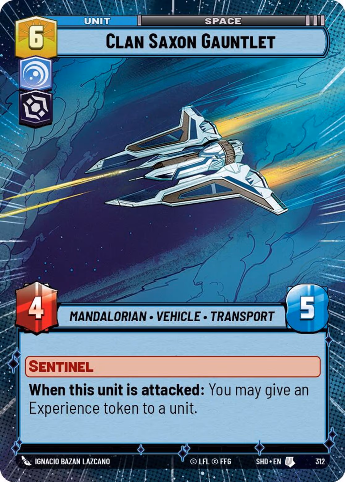 Clan Saxon Gauntlet SHD-312 Hyperspace Star Wars Unlimited card