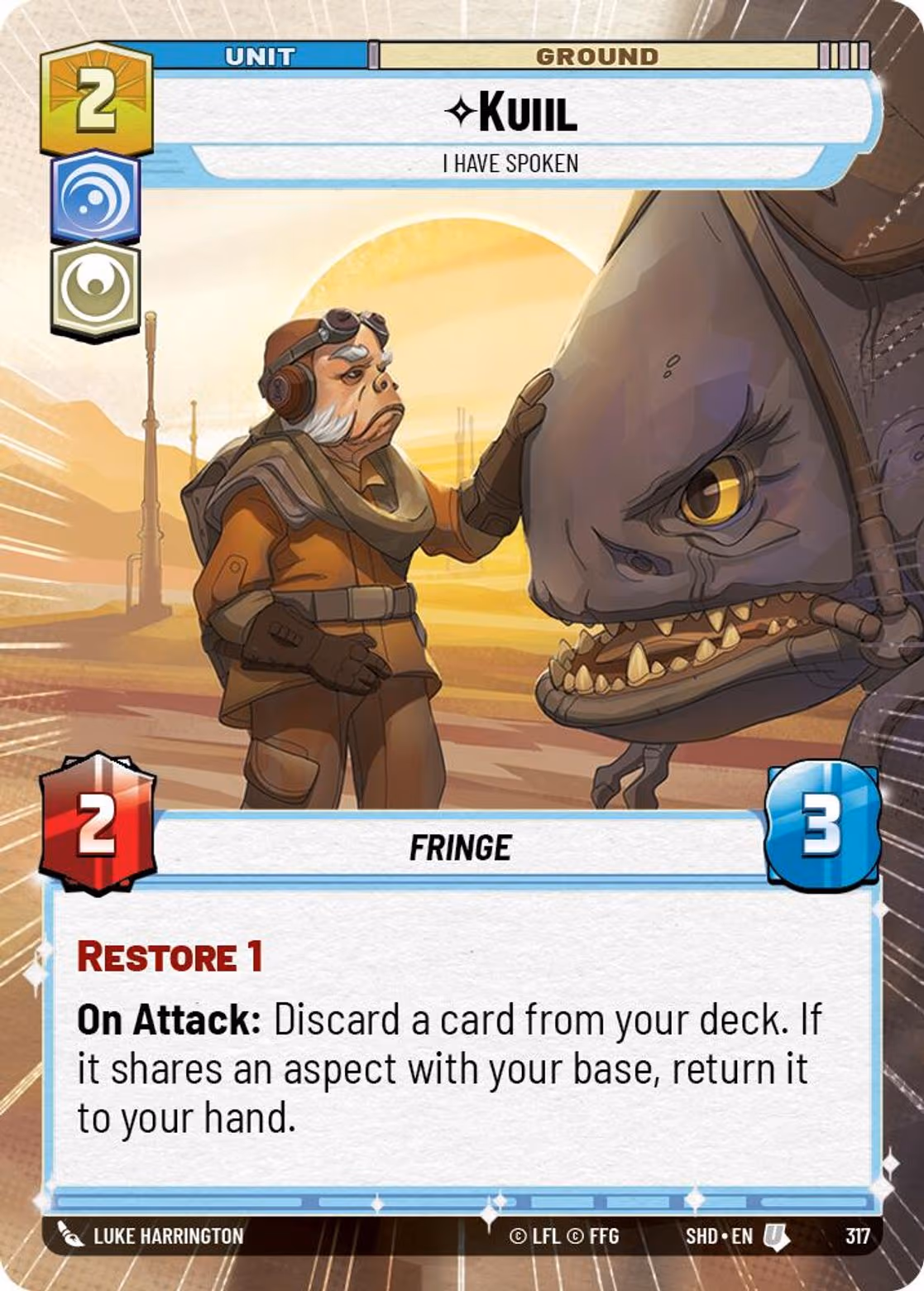 Kuiil - I Have Spoken SHD-317 Hyperspace Star Wars Unlimited card