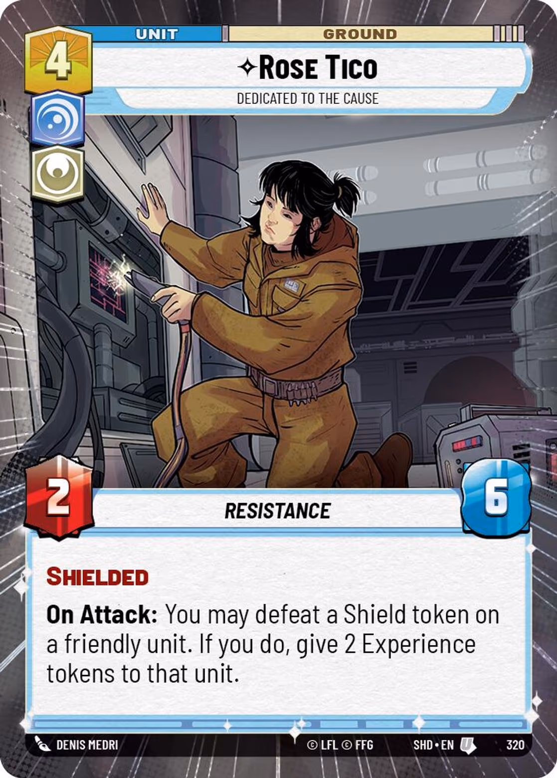 Rose Tico - Dedicated to the Cause SHD-320 Hyperspace Star Wars Unlimited card