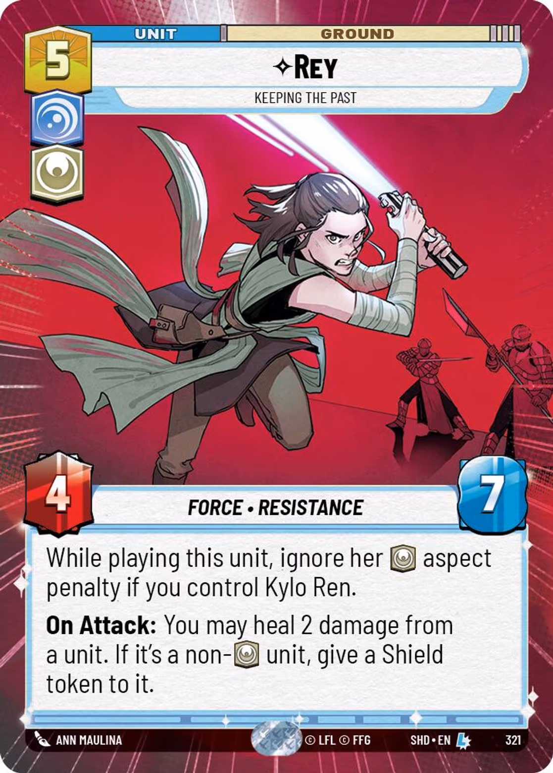 Rey - Keeping the Past SHD-321 Hyperspace Star Wars Unlimited card
