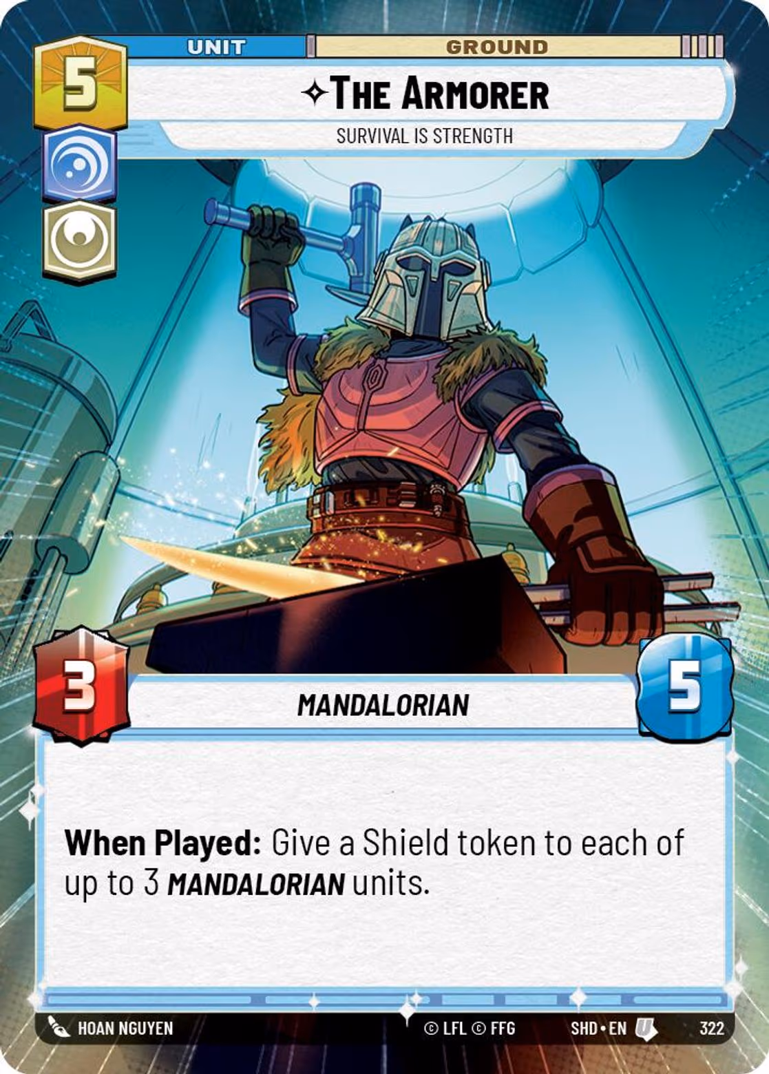 The Armorer - Survival Is Strength SHD-322 Hyperspace Star Wars Unlimited card
