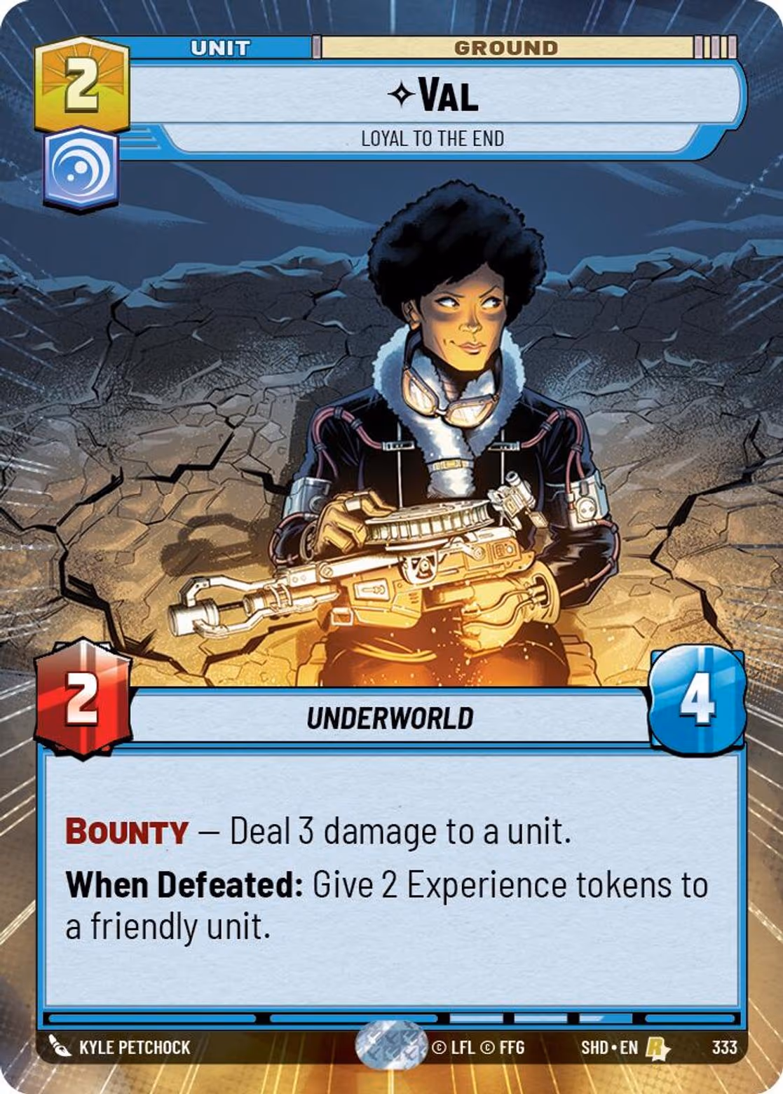 Val - Loyal to the End SHD-333 Hyperspace Star Wars Unlimited card
