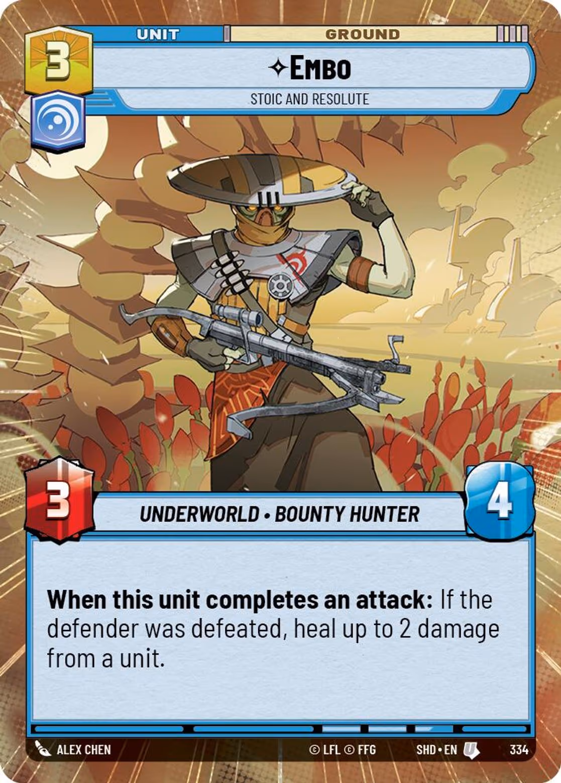 Embo - Stoic and Resolute SHD-334 Hyperspace Star Wars Unlimited card