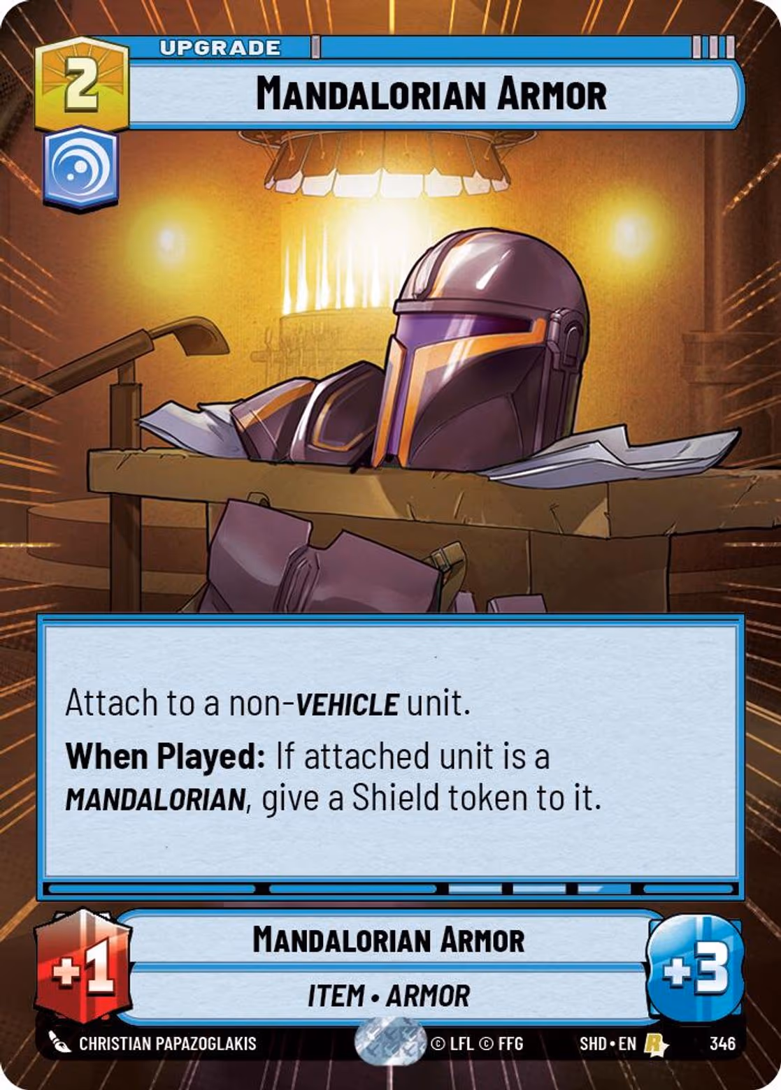 Mandalorian Armor SHD-346 Hyperspace Star Wars Unlimited card