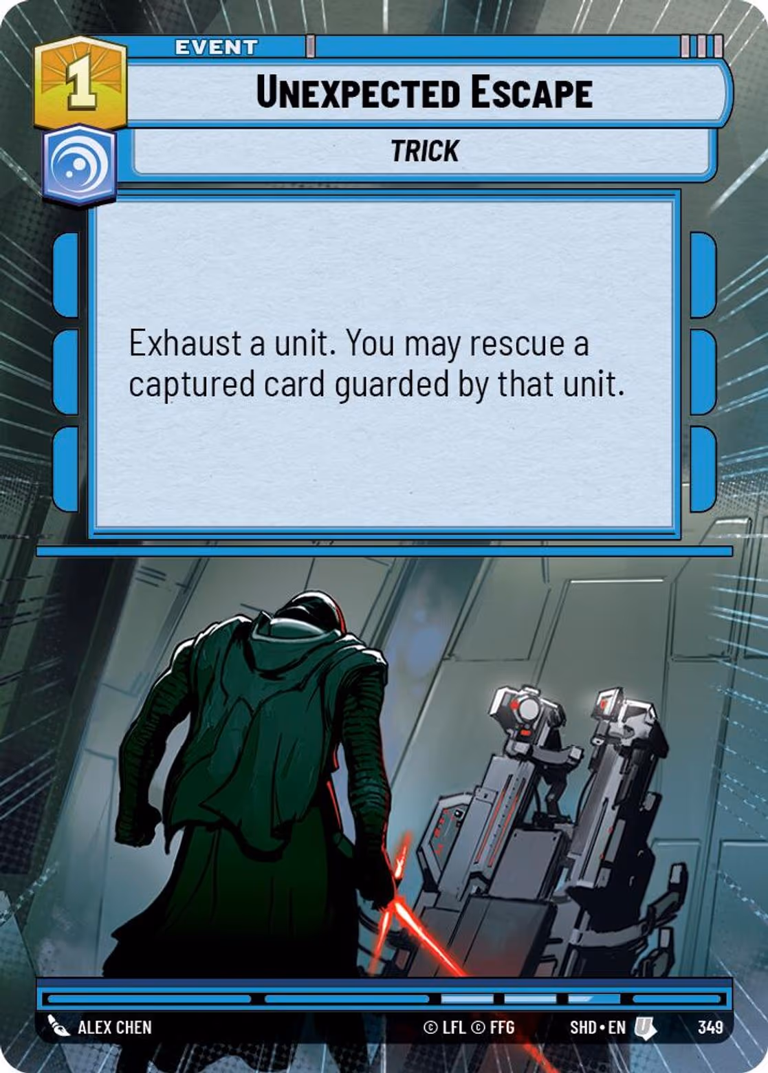 Unexpected Escape SHD-349 Hyperspace Star Wars Unlimited card