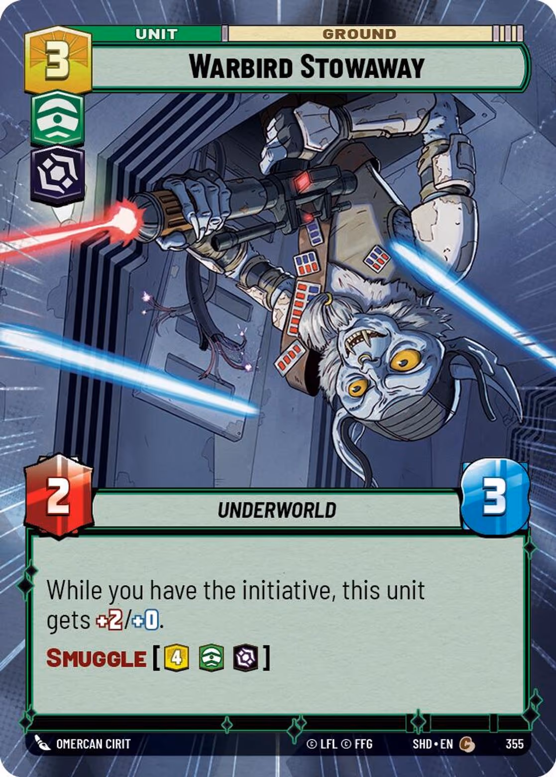 Warbird Stowaway SHD-355 Hyperspace Star Wars Unlimited card