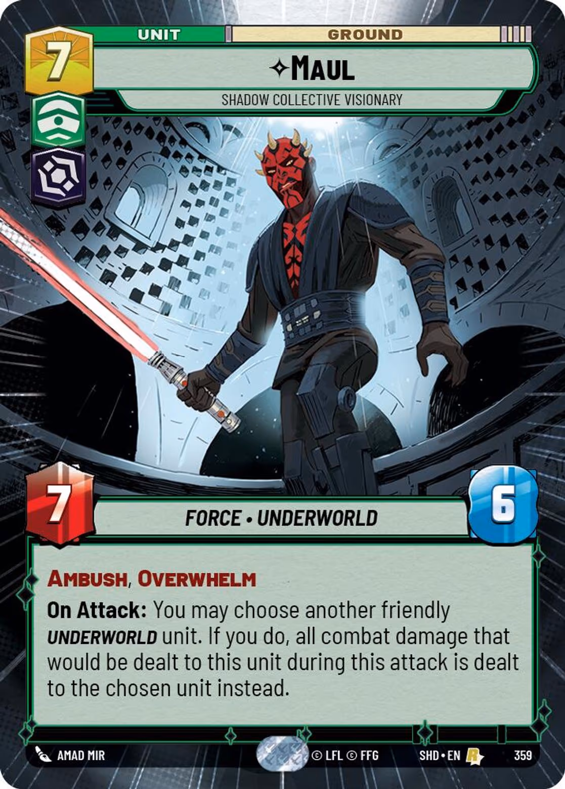Maul - Shadow Collective Visionary SHD-359 Hyperspace Star Wars Unlimited card
