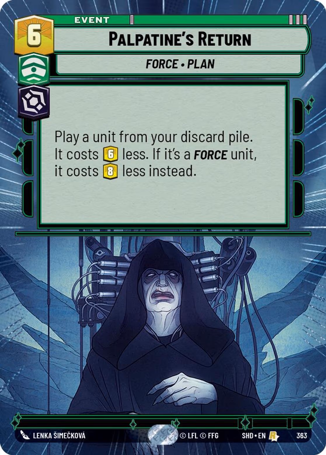 Palpatine's Return SHD-363 Hyperspace Star Wars Unlimited card
