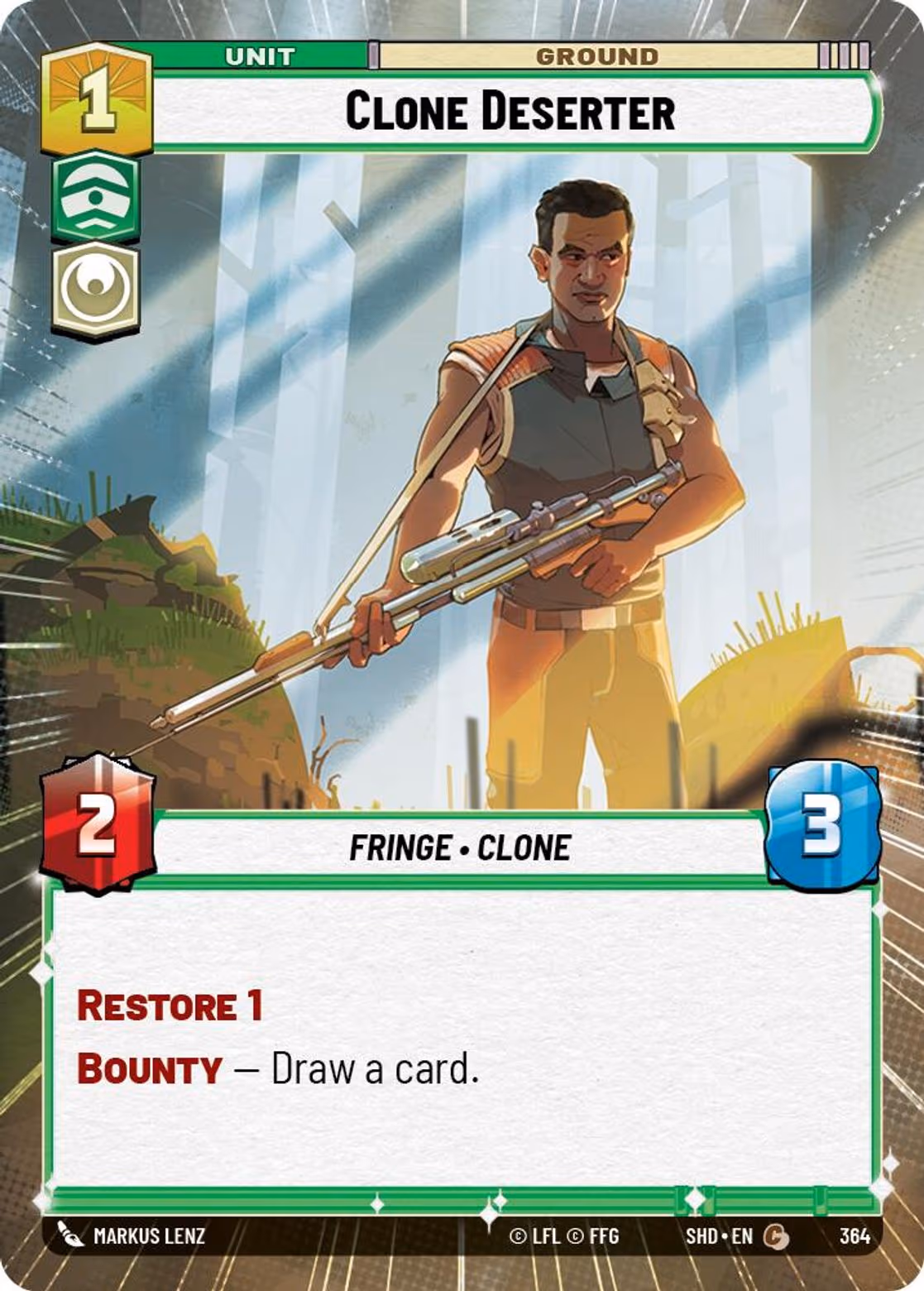 Clone Deserter SHD-364 Hyperspace Star Wars Unlimited card