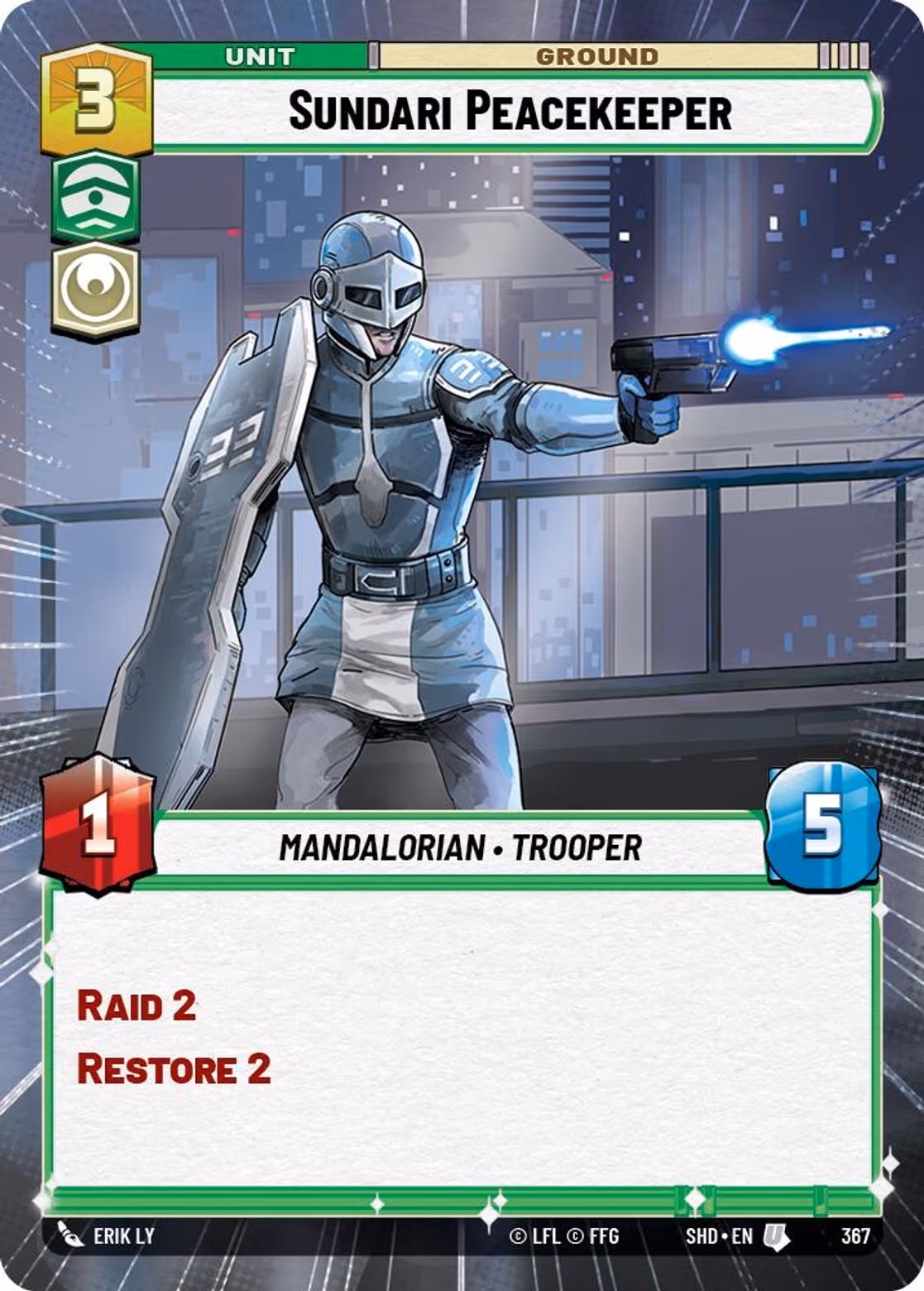 Sundari Peacekeeper SHD-367 Hyperspace Star Wars Unlimited card