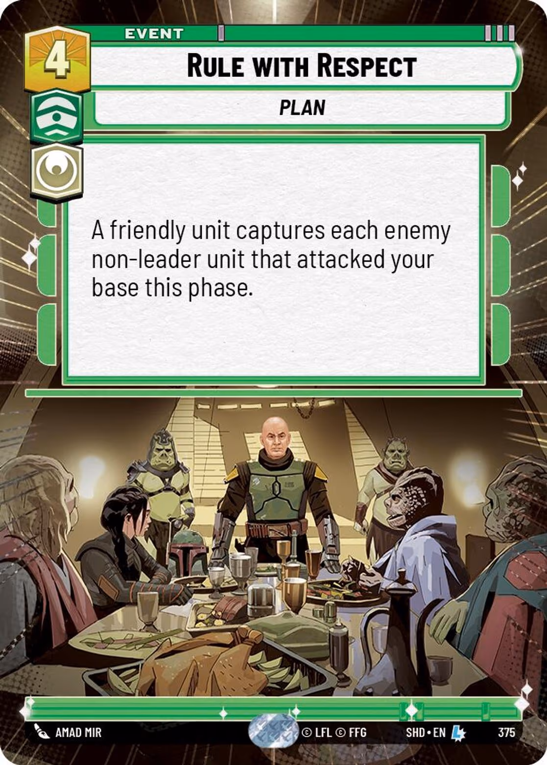 Rule with Respect SHD-375 Hyperspace Star Wars Unlimited card