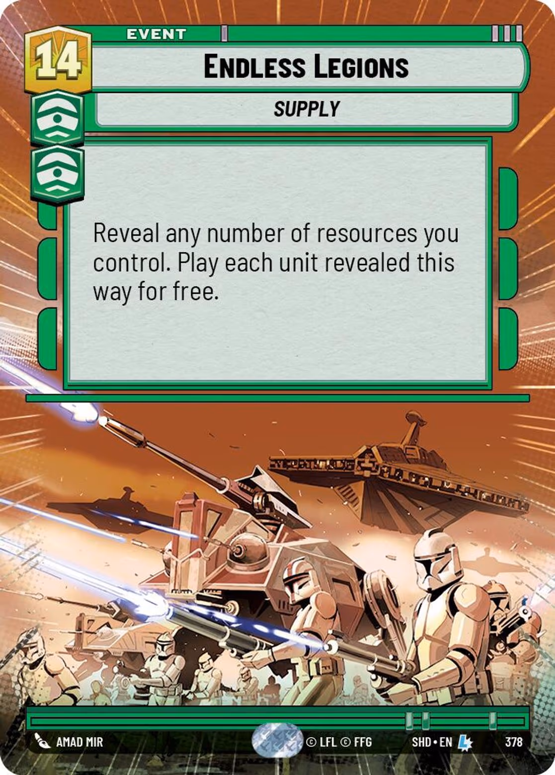 Endless Legions SHD-378 Hyperspace Star Wars Unlimited card