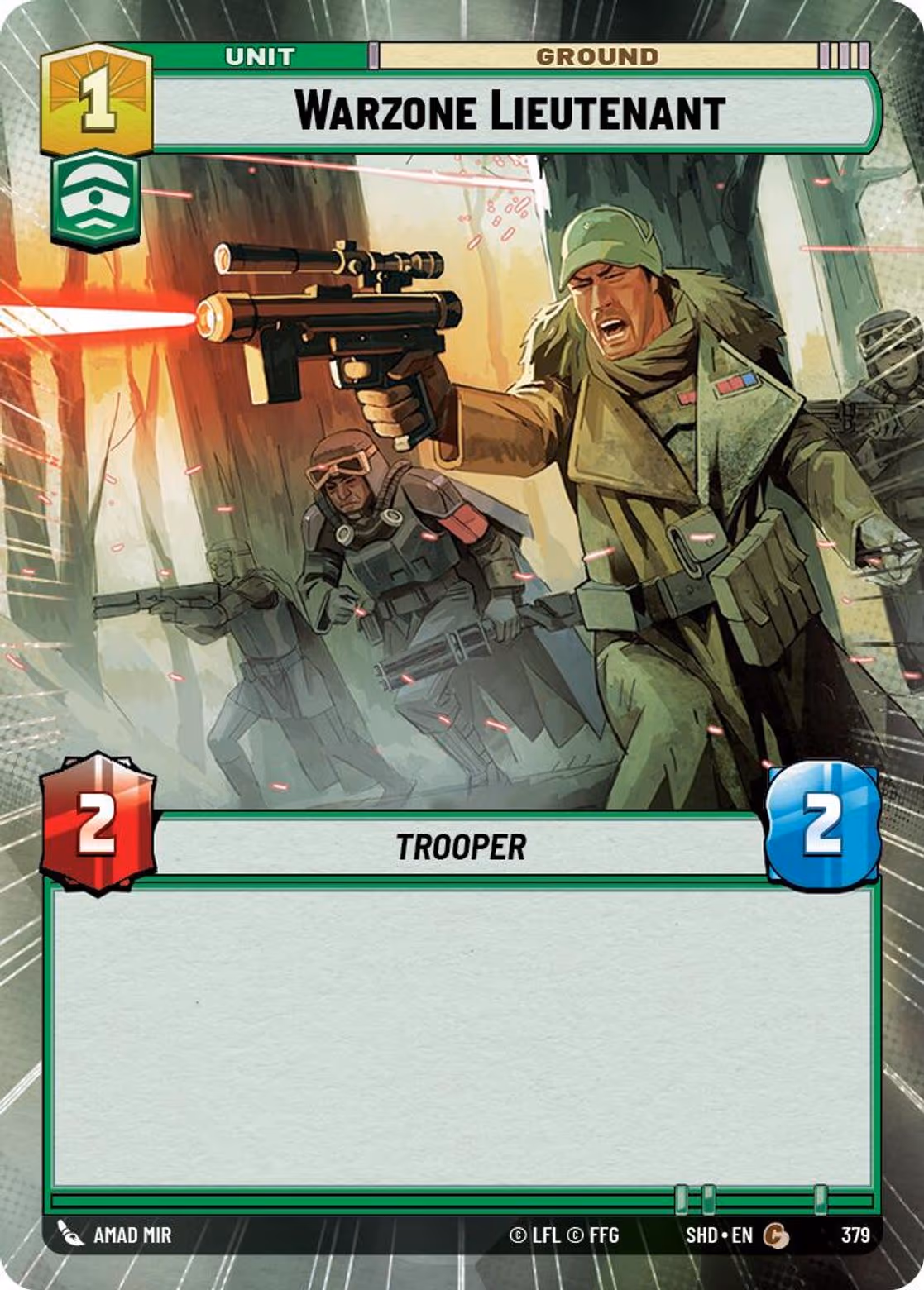 Warzone Lieutenant SHD-379 Hyperspace Star Wars Unlimited card