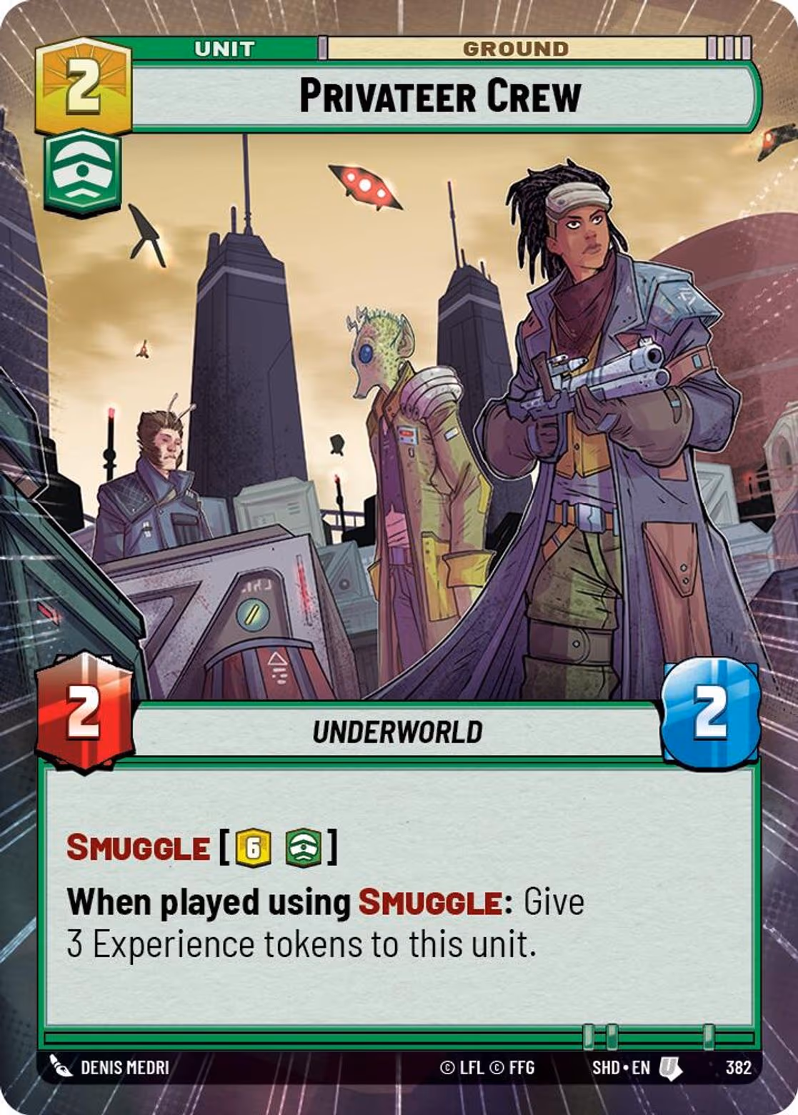 Privateer Crew SHD-382 Hyperspace Star Wars Unlimited card
