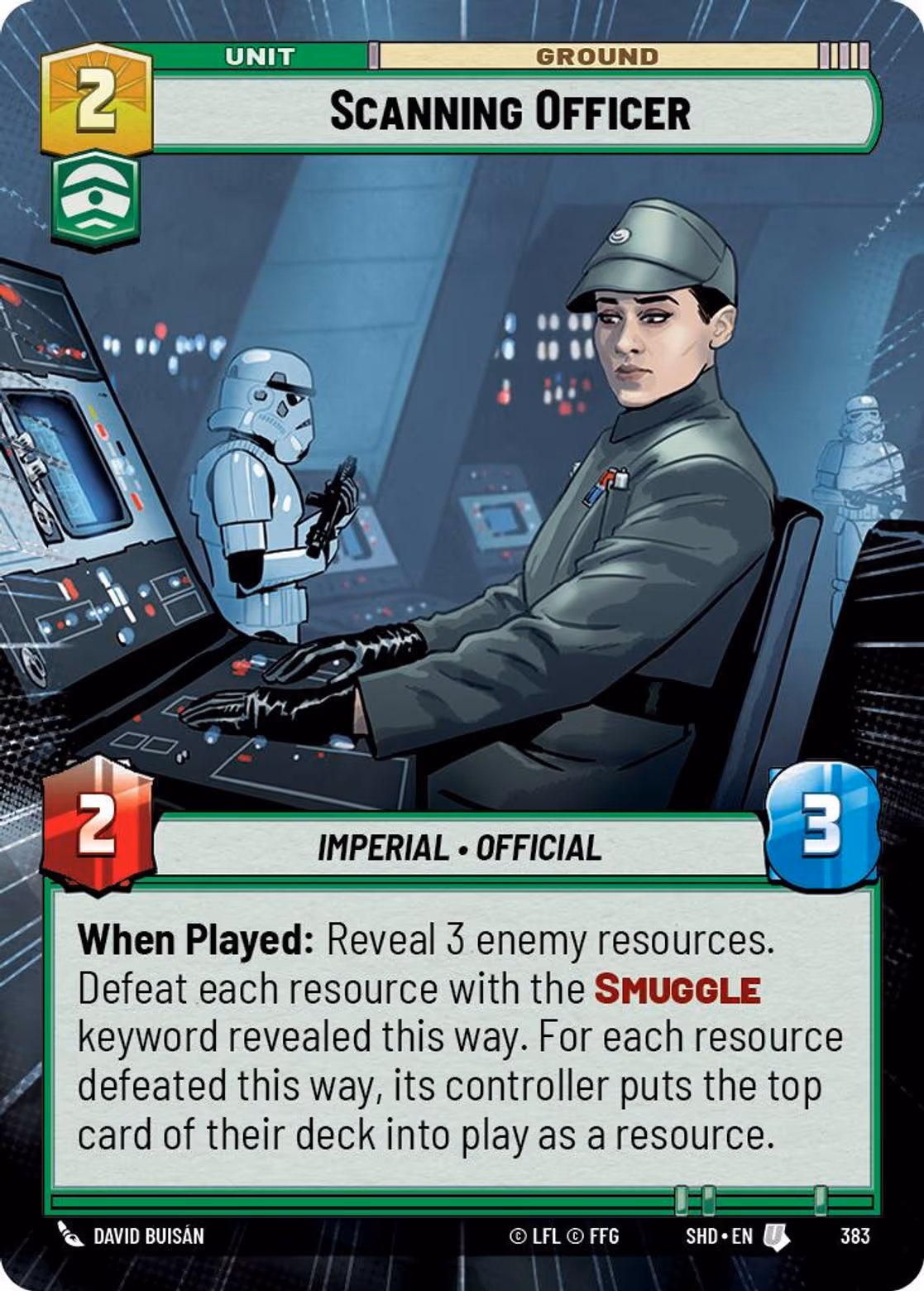 Scanning Officer SHD-383 Hyperspace Star Wars Unlimited card