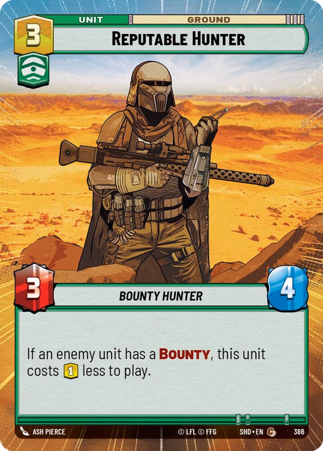 Reputable Hunter SHD-386 Hyperspace Star Wars Unlimited card