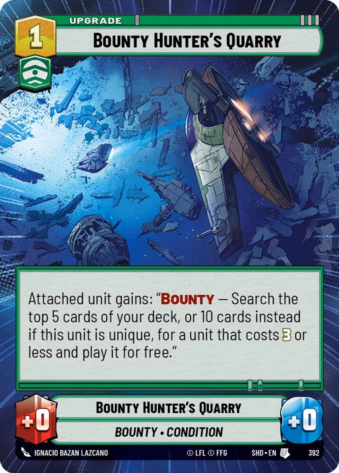 Bounty Hunter's Quarry SHD-392 Hyperspace Star Wars Unlimited card