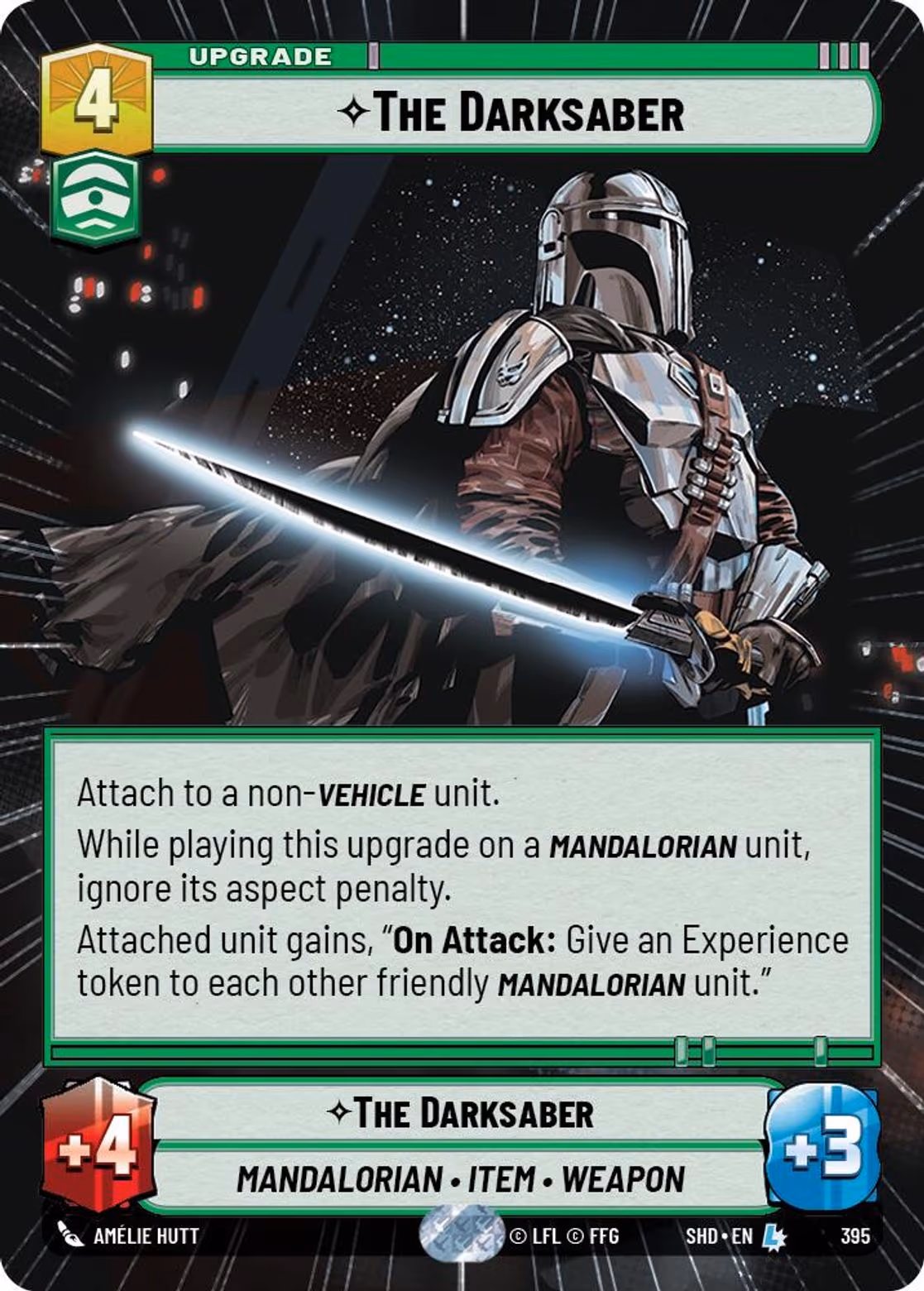 The Darksaber SHD-395 Hyperspace Star Wars Unlimited card