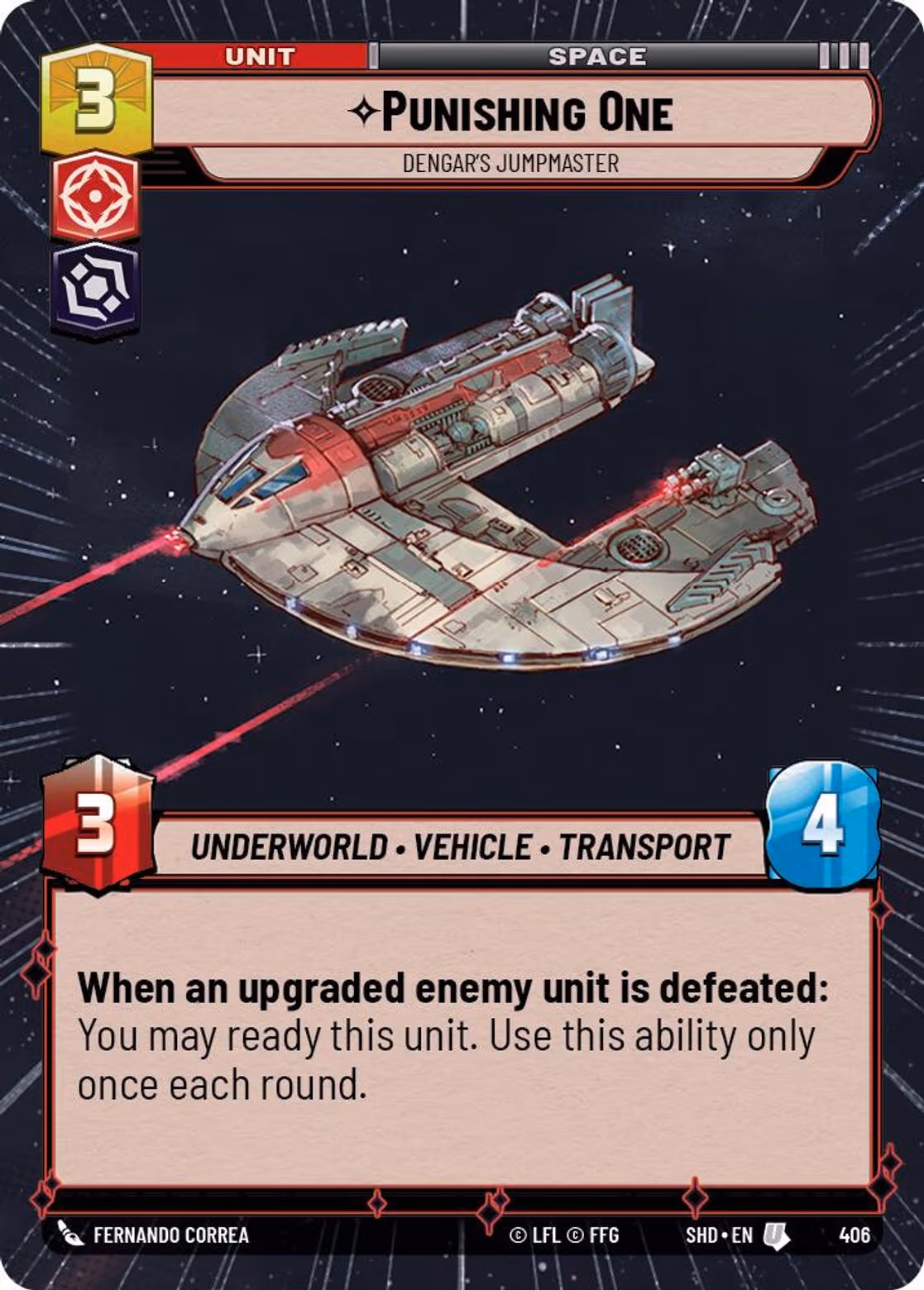 Punishing One - Dengar's Jumpmaster SHD-406 Hyperspace Star Wars Unlimited card