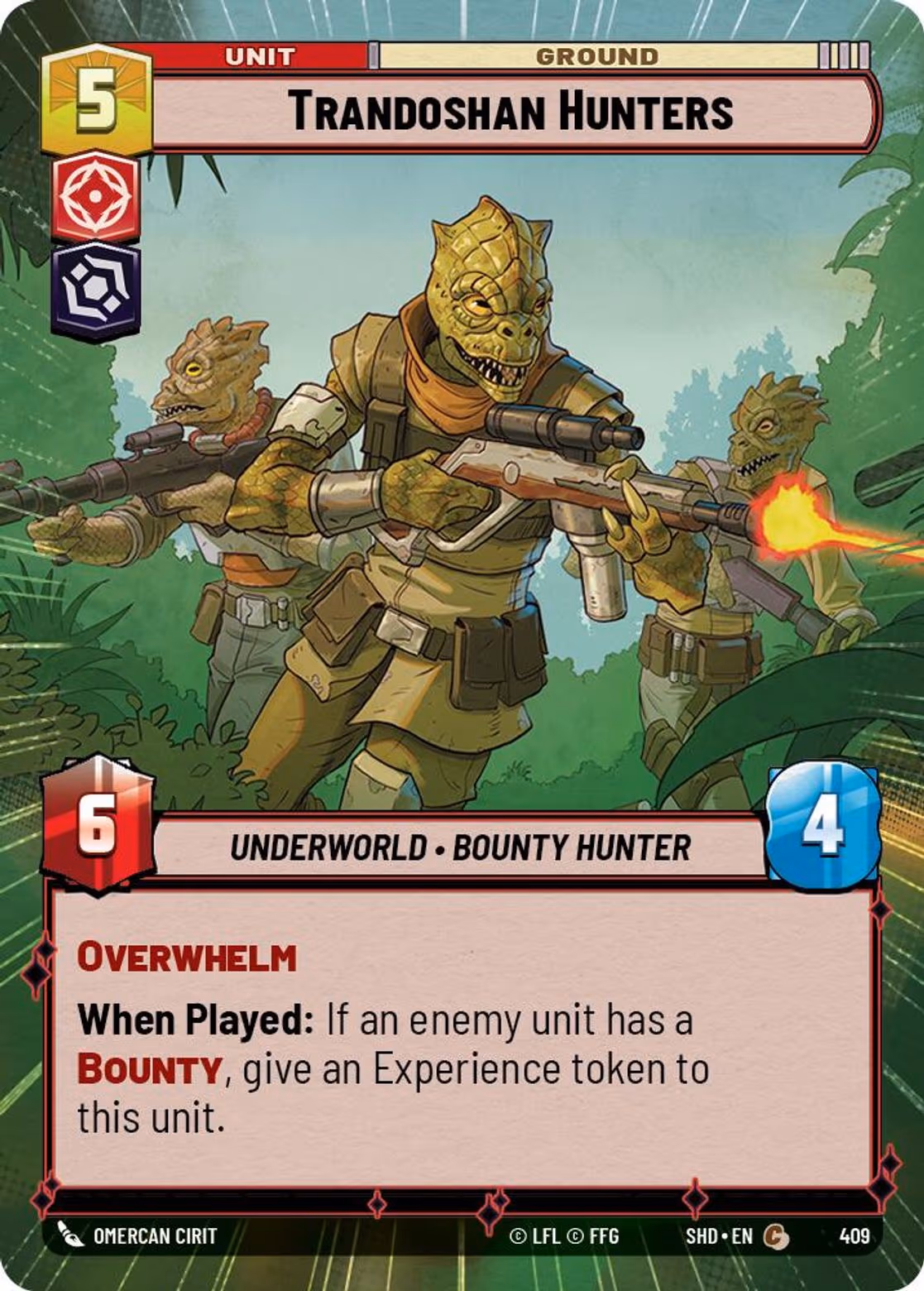 Trandoshan Hunters SHD-409 Hyperspace Star Wars Unlimited card