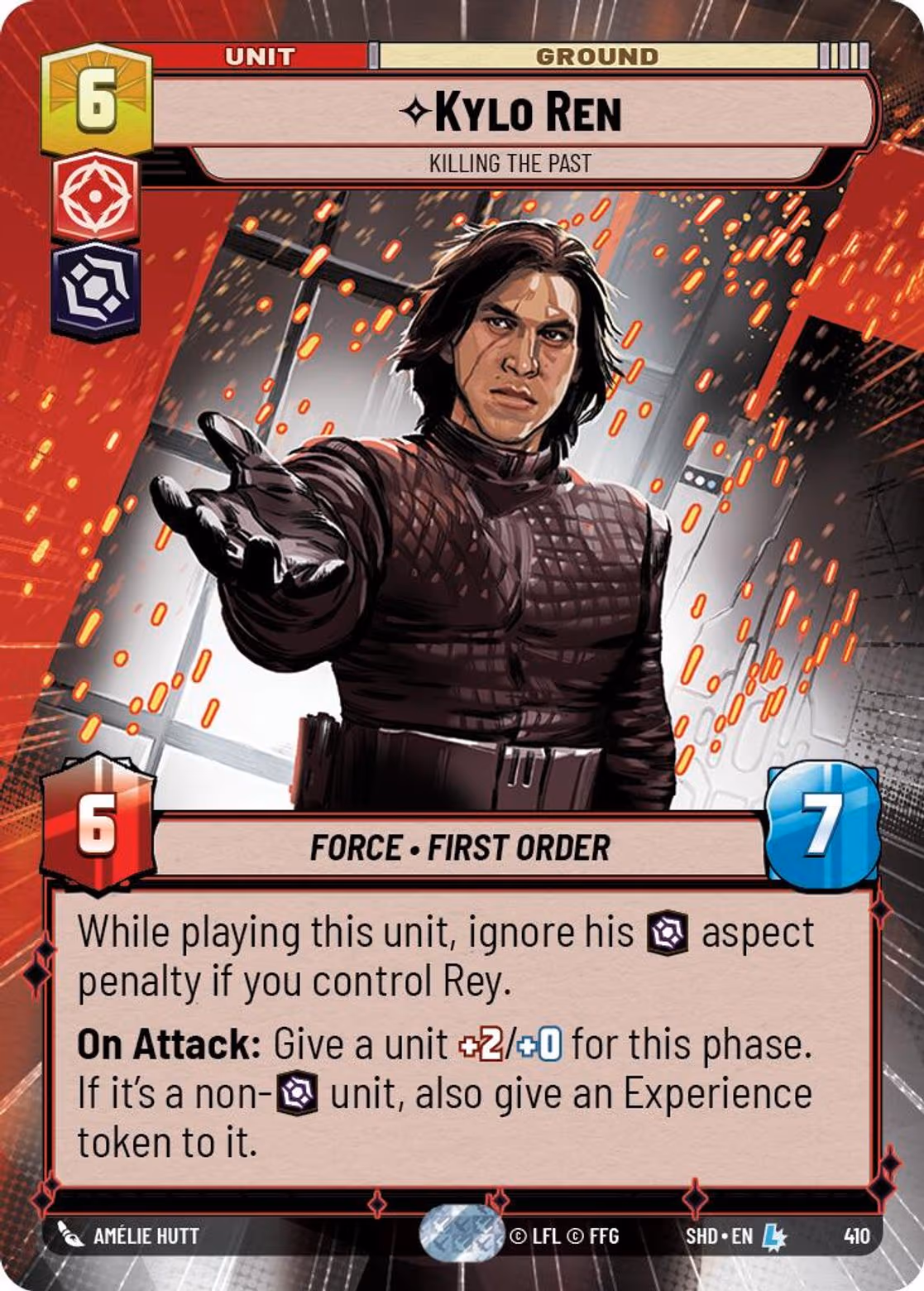 Kylo Ren - Killing the Past SHD-410 Hyperspace Star Wars Unlimited card
