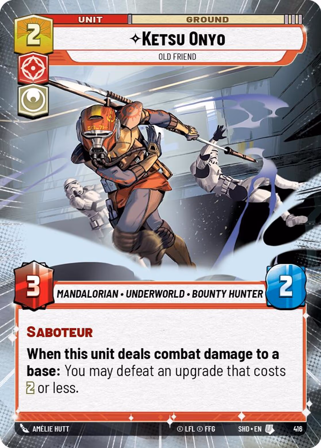 Ketsu Onyo - Old Friend SHD-416 Hyperspace Star Wars Unlimited card