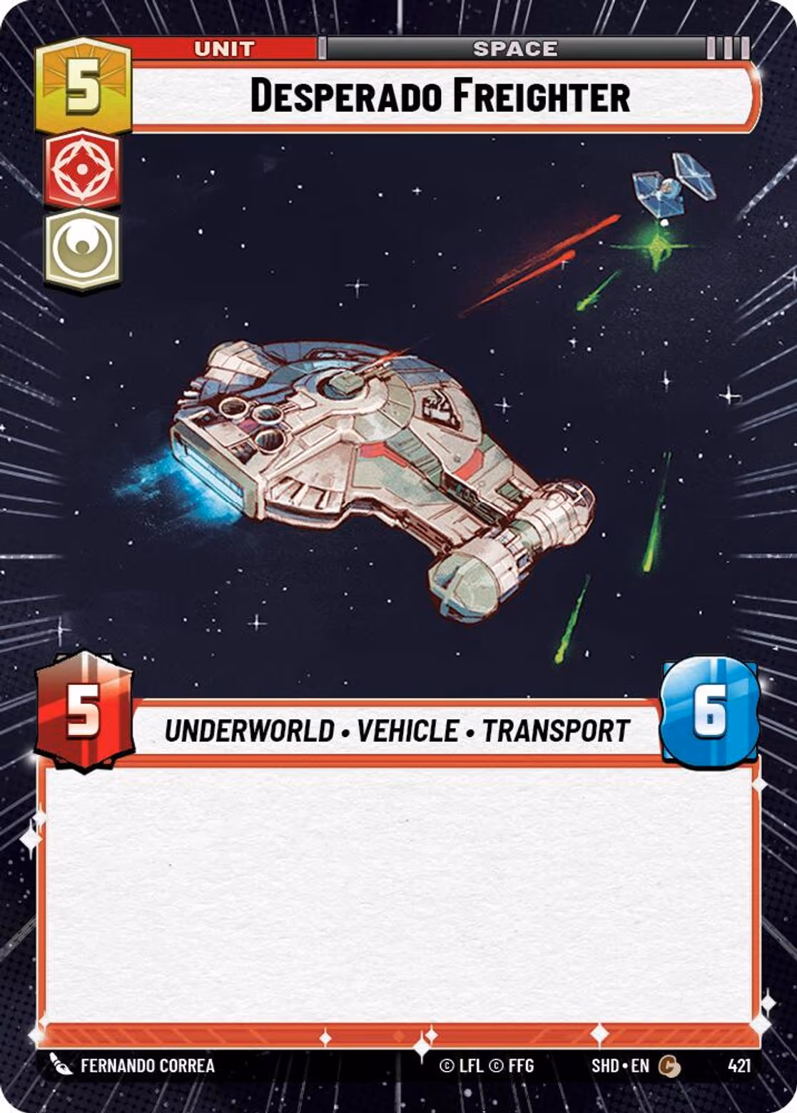 Desperado Freighter SHD-421 Hyperspace Star Wars Unlimited card