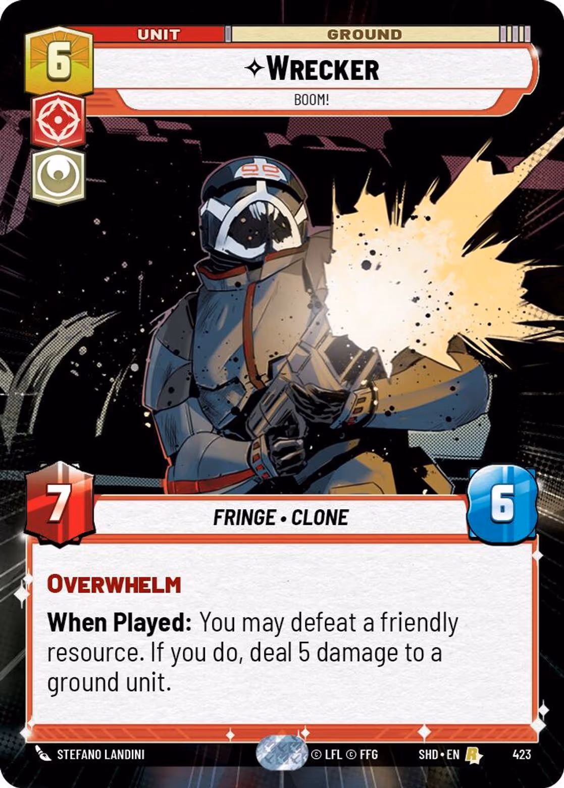 Wrecker - Boom! SHD-423 Hyperspace Star Wars Unlimited card
