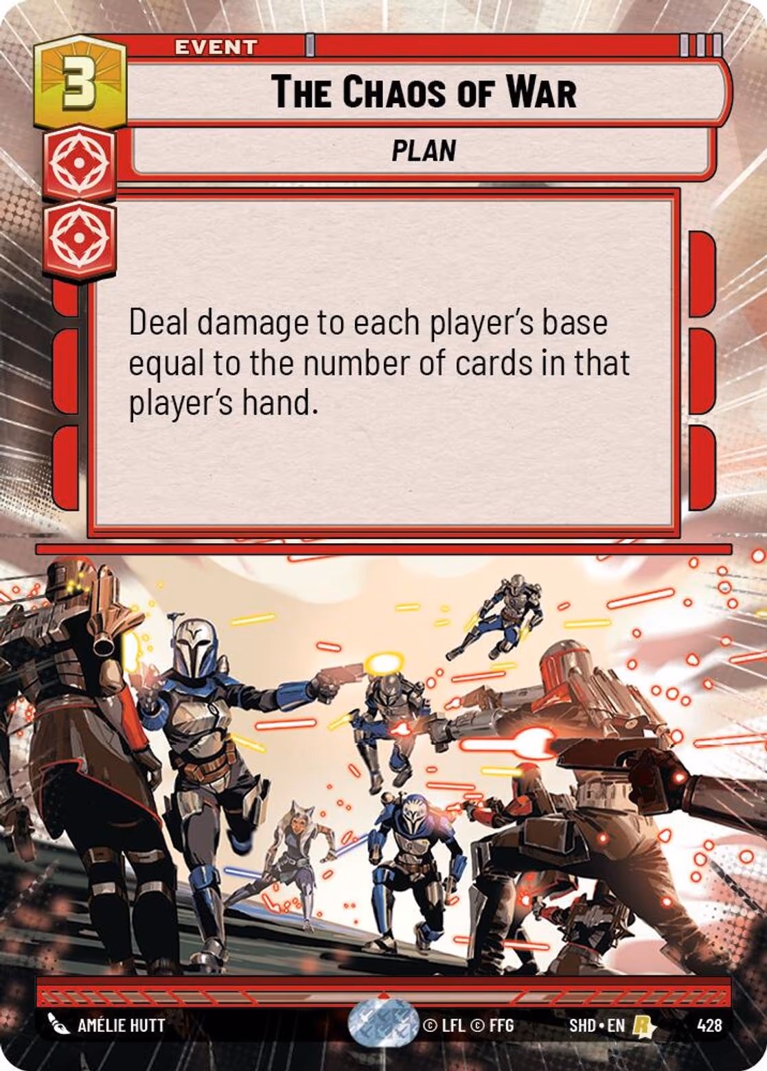 The Chaos of War SHD-428 Hyperspace Star Wars Unlimited card