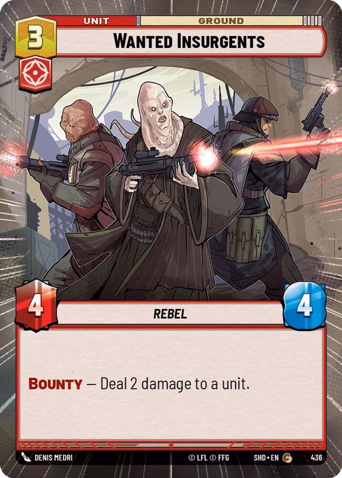 Wanted Insurgents SHD-436 Hyperspace Star Wars Unlimited card