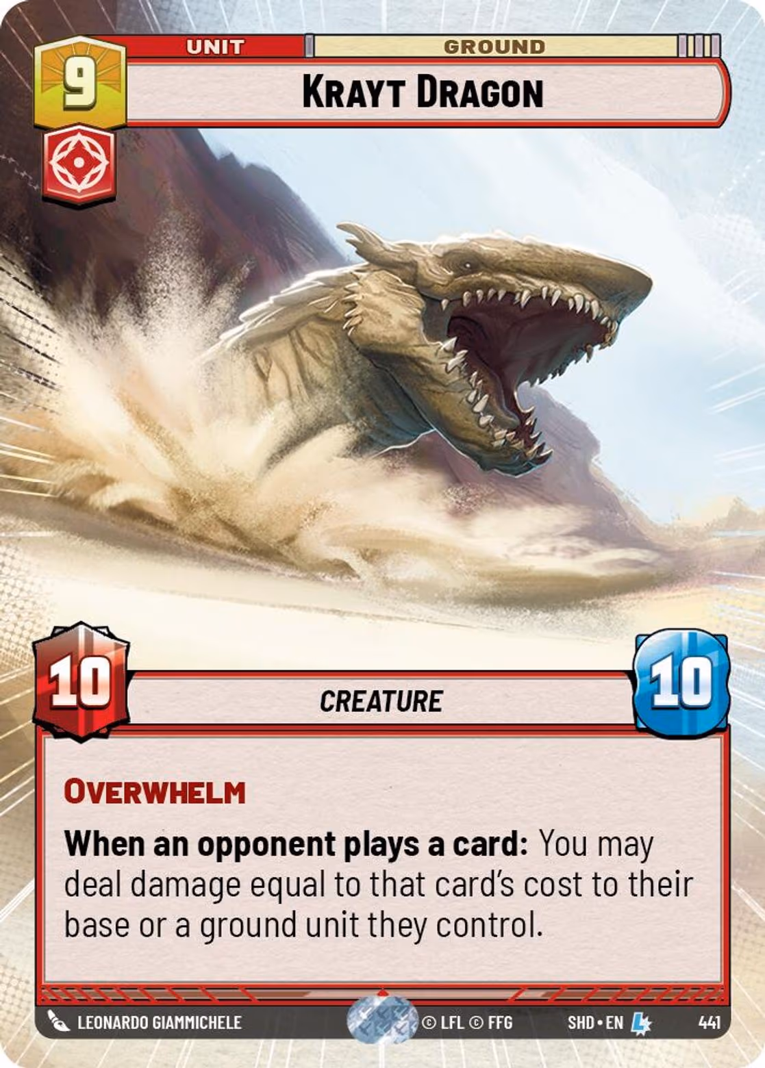 Krayt Dragon SHD-441F Hyperspace Foil Star Wars Unlimited card