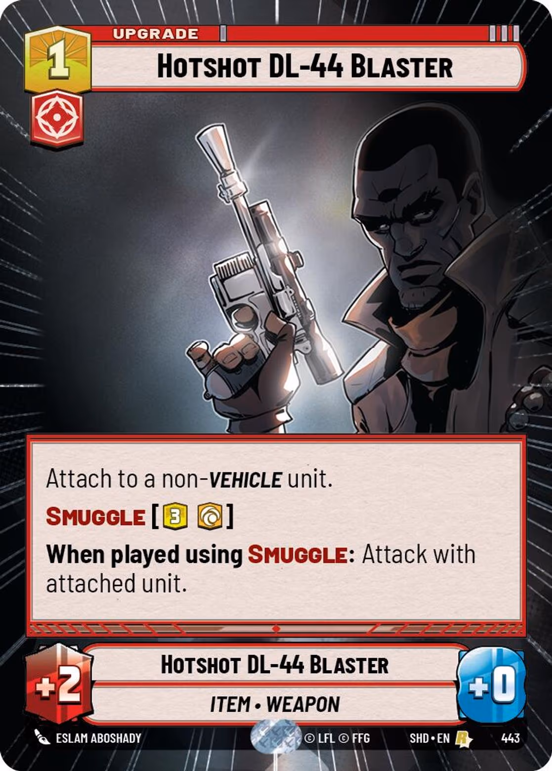 Hotshot DL-44 Blaster SHD-443 Hyperspace Star Wars Unlimited card