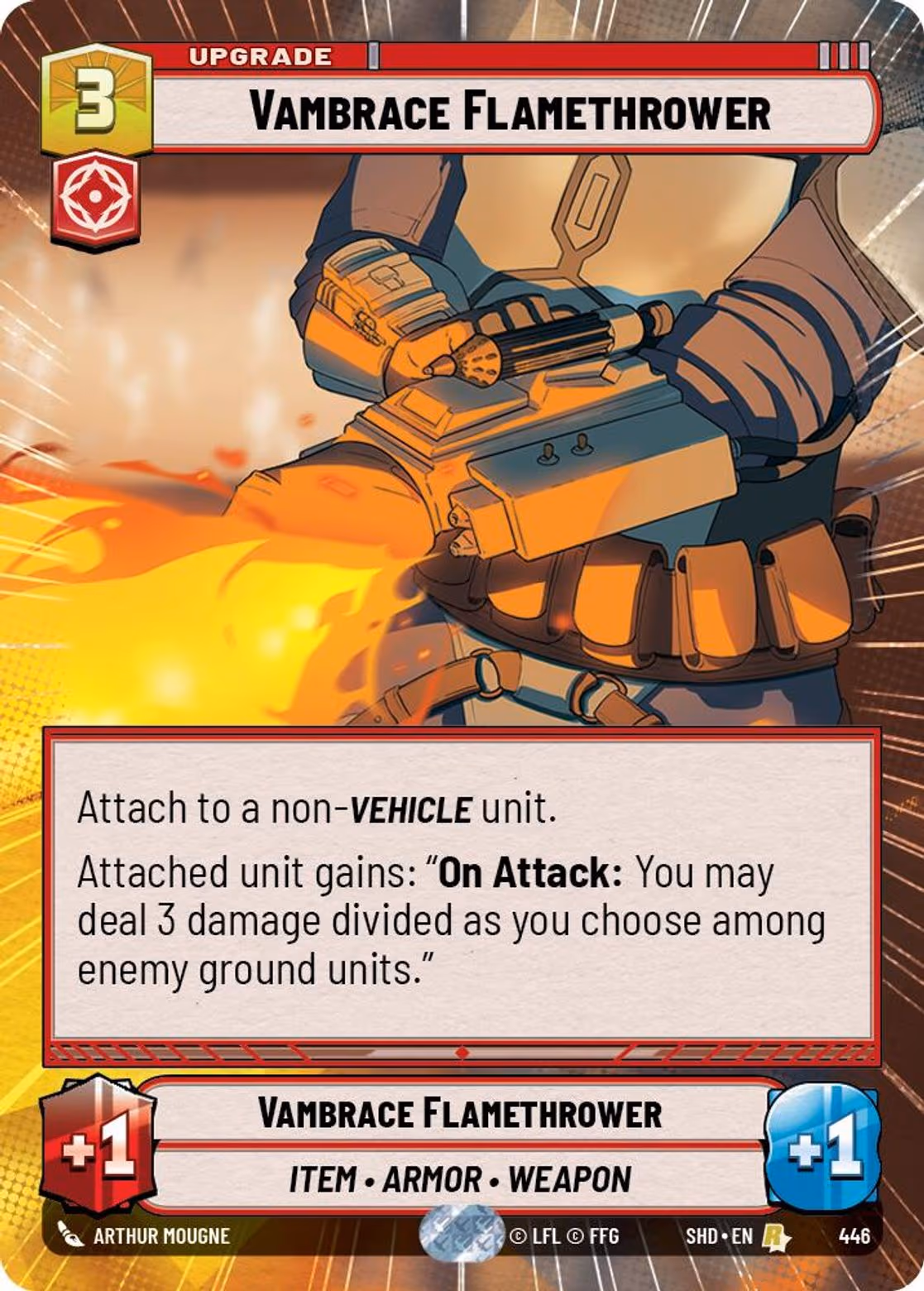 Vambrace Flamethrower SHD-446 Hyperspace Star Wars Unlimited card