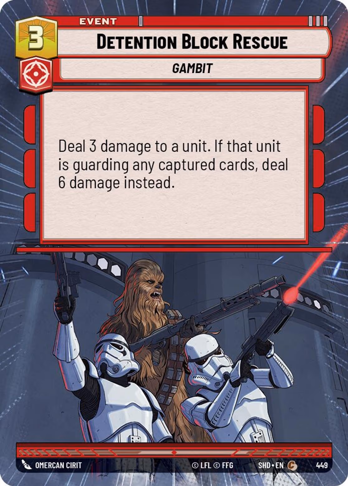 Detention Block Rescue SHD-449 Hyperspace Star Wars Unlimited card
