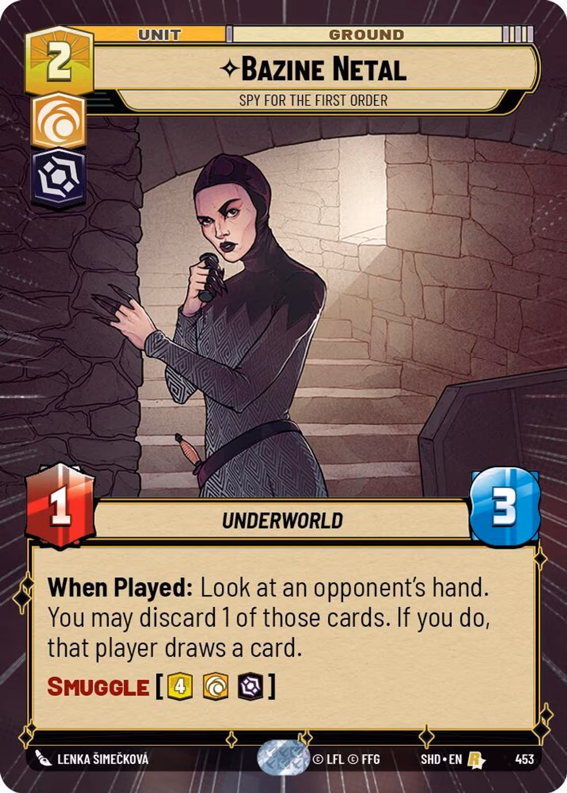 Bazine Netal - Spy for the First Order SHD-453 Hyperspace Star Wars Unlimited card