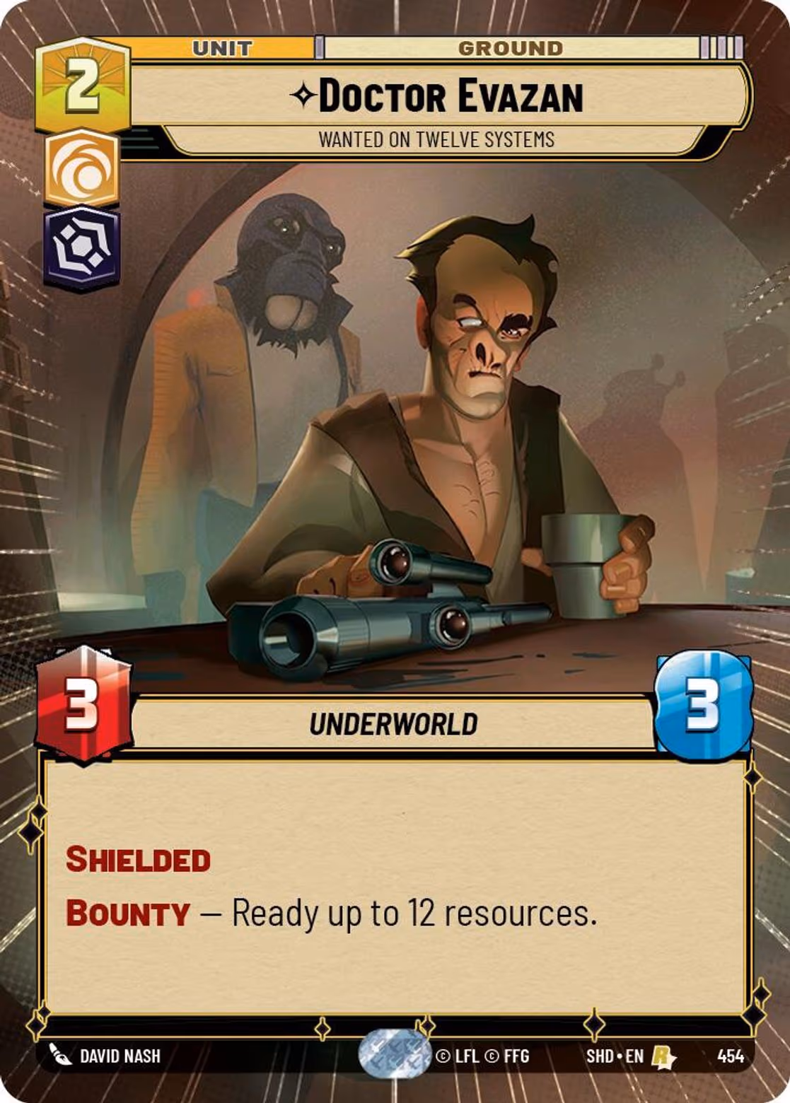 Doctor Evazan - Wanted on Twelve Systems SHD-454 Hyperspace Star Wars Unlimited card
