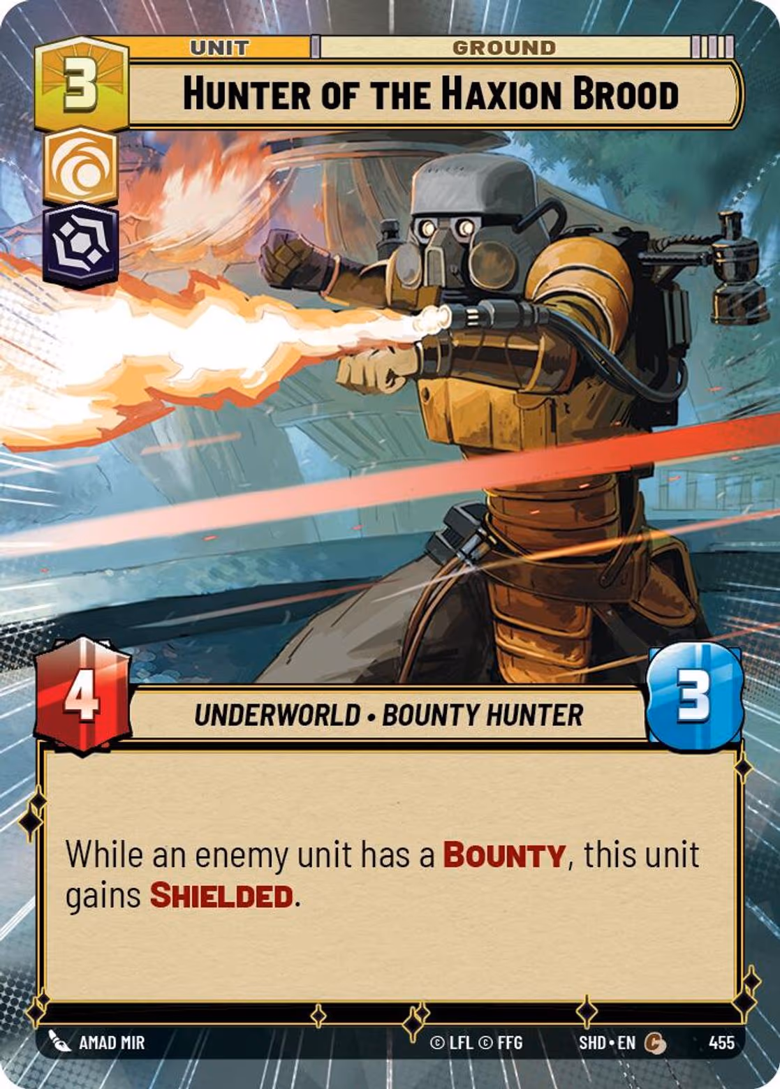 Hunter of the Haxion Brood SHD-455 Hyperspace Star Wars Unlimited card