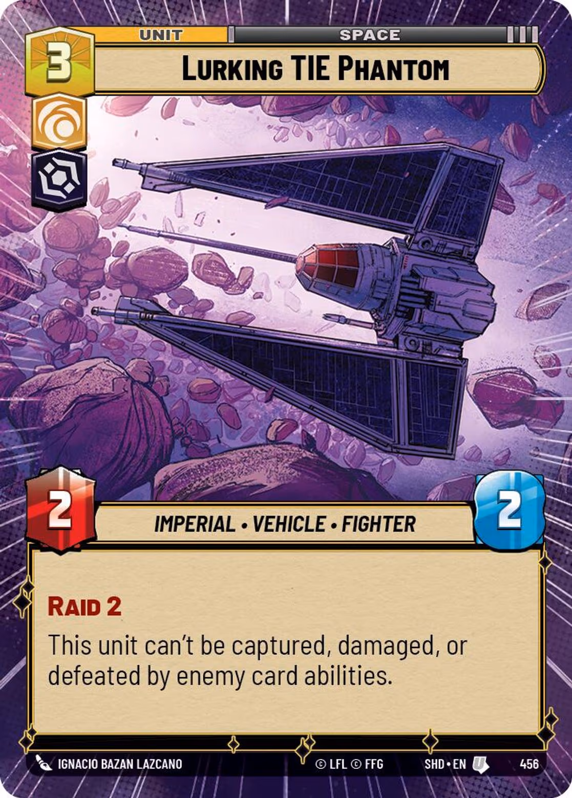 Lurking TIE Phantom SHD-456 Hyperspace Star Wars Unlimited card